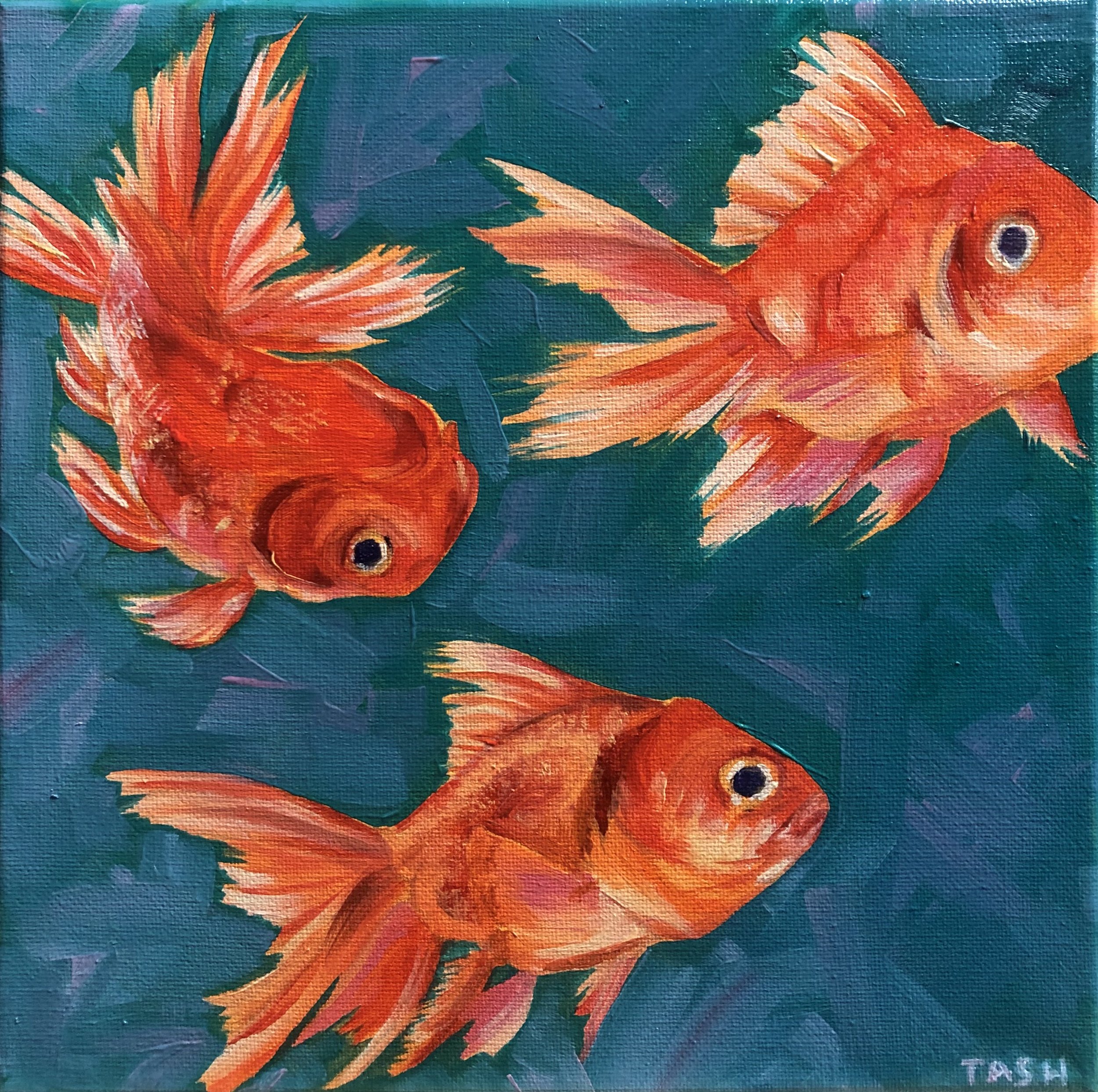 Golden Girls (10"x10", Oil on Canvas) - Sold