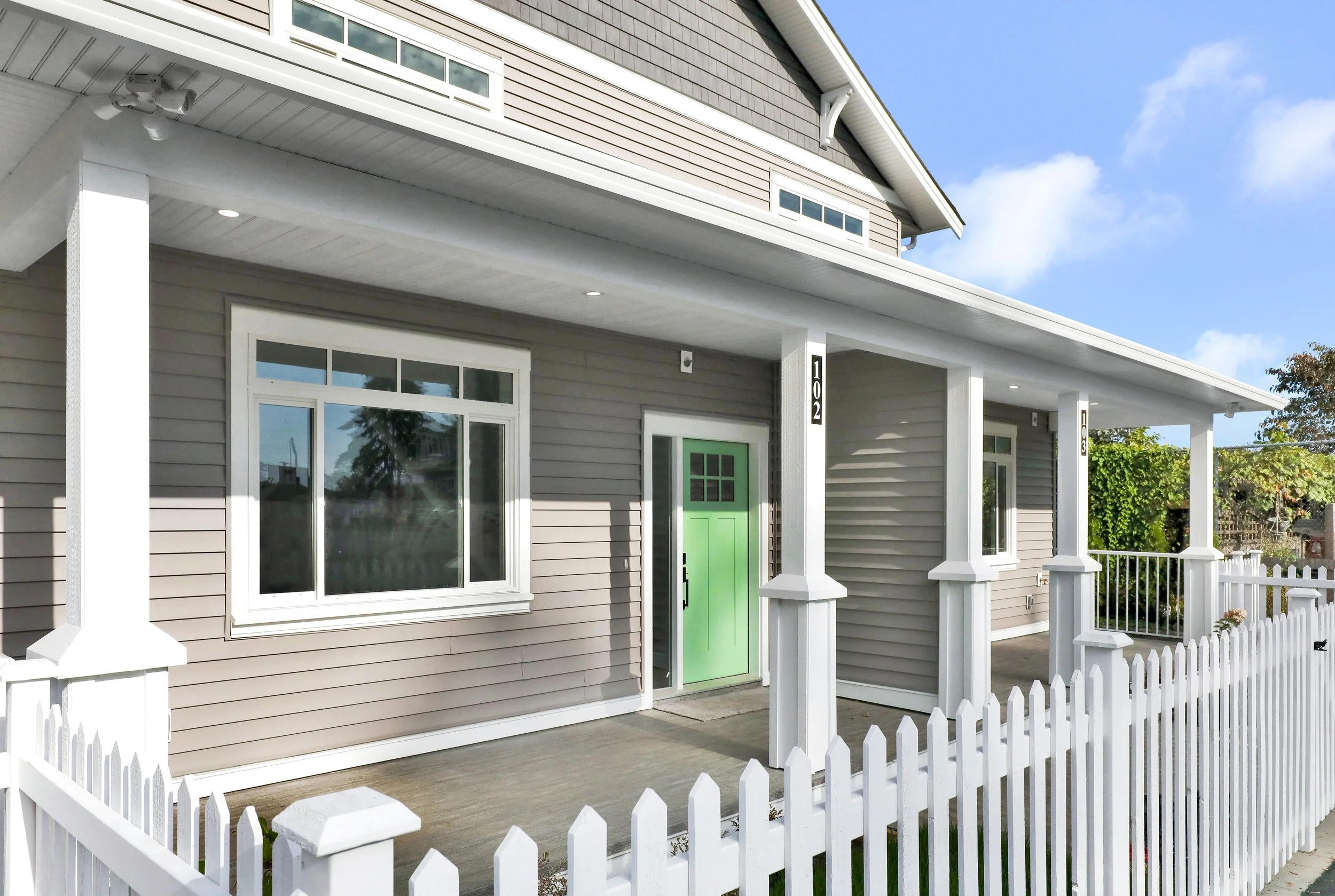 Kennedy - Front Deck Entry for Custom Nanaimo Fourplex