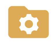 Yellow Tool File and folder gear icon for a Bend Oregon Excavation Company Website