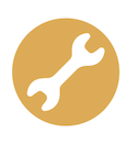 Yellow Tool Icon for a Bend Oregon Excavation Company Website