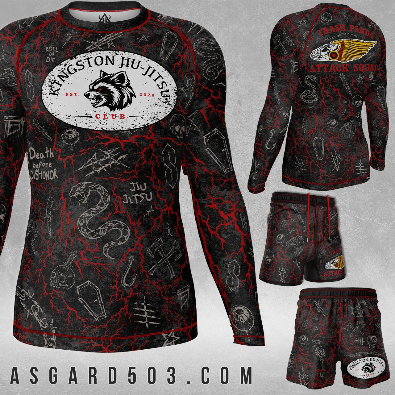 Kingston Jiu Jitsu long sleeve trash panda full kit.jpg