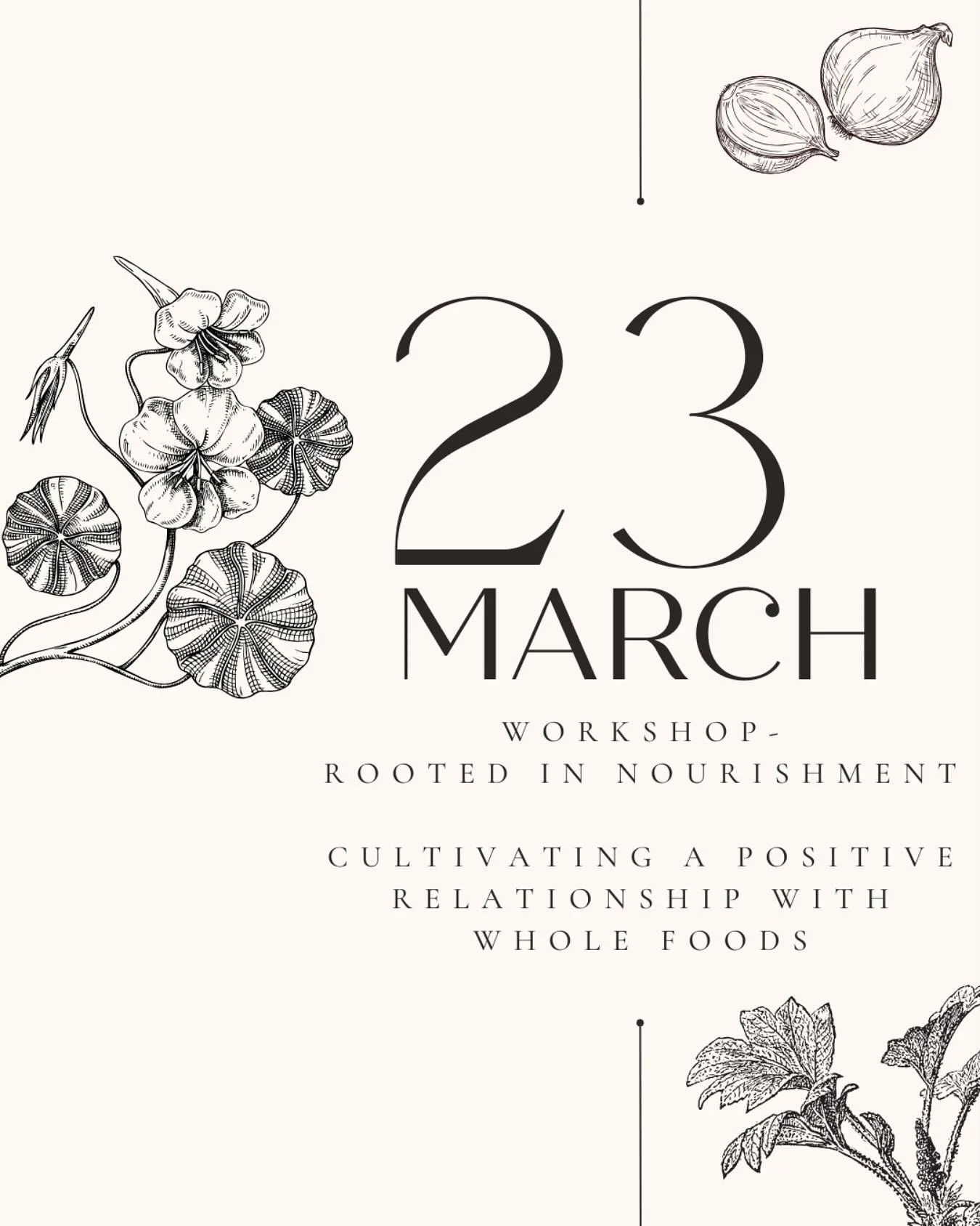 Upcoming workshop!

Rooted in Nourishment: Cultivating a Positive Relationship with Whole Foods

Join me on Sunday, March 23, from 2:30 -4 pm with @goodterncoop for a gathering focused on building a positive, joyful relationship with whole, nourishin