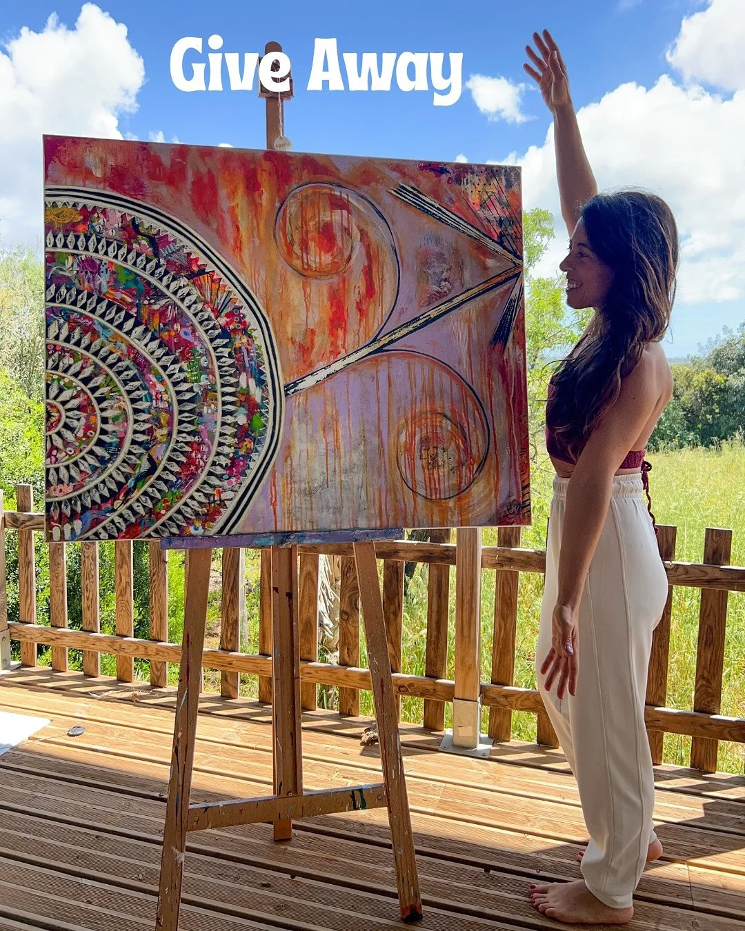 GIVE AWAY
Pintura original de Carneiro, 100x80cm, acr&iacute;lico em tela de algod&atilde;o.

Hoje celebro 40 anos. Quero retribuir por tanto que recebo desta vida.
Foi com este quadro &mdash; que representa o arqu&eacute;tipo de Carneiro &mdash; que