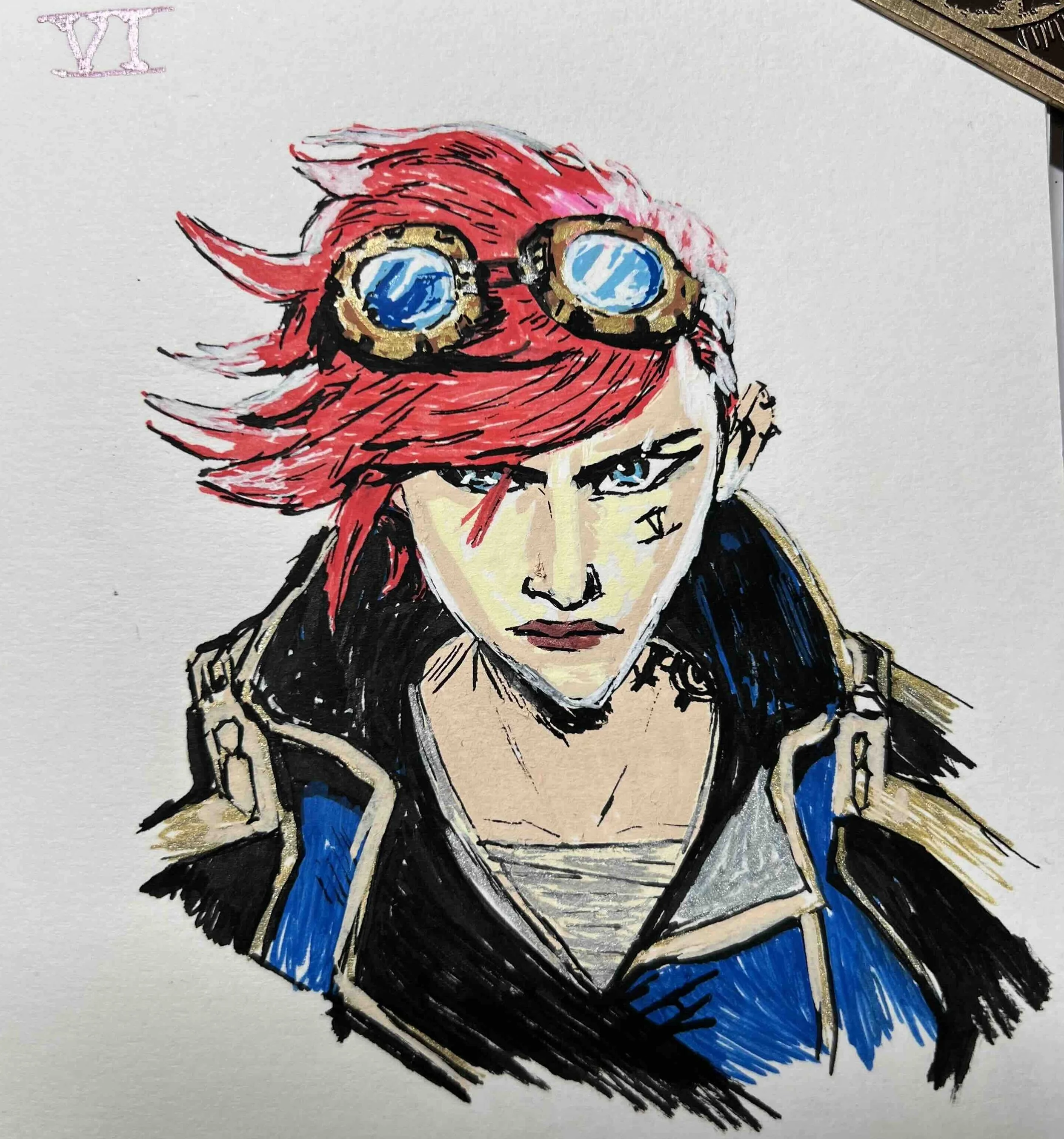 "Vi"  (2025)  Acrylic Posca pens