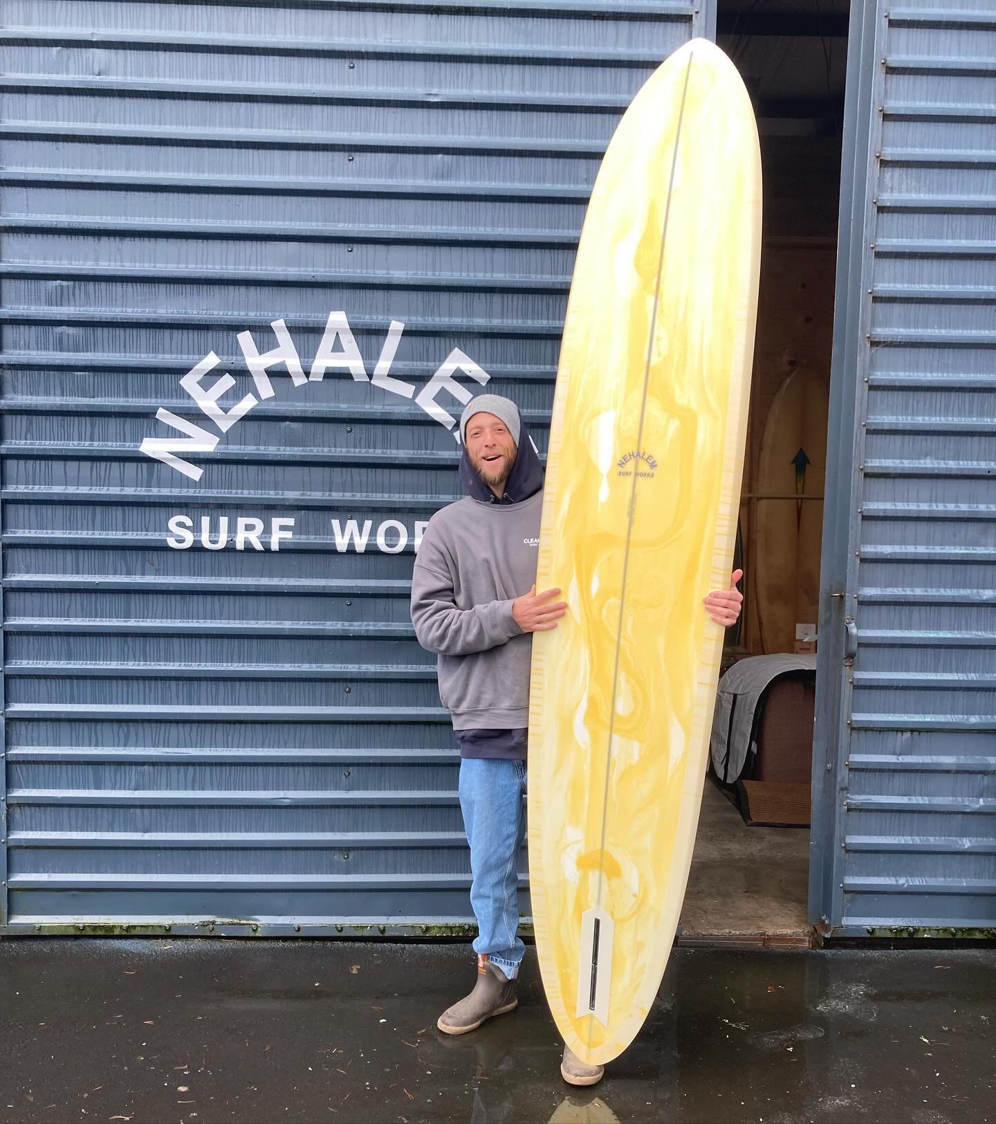 Last board of the year, 9&rsquo;4 Forager for @tylertastemaker  Thanks for the support and for posing in the rain!