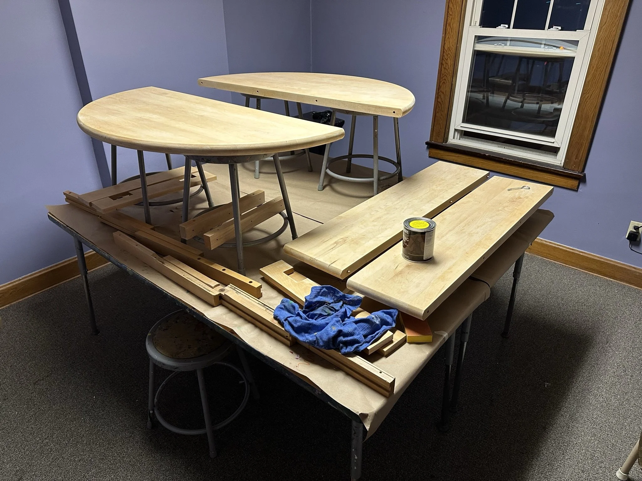 Reclaimed table upgrade. Stripped, sanded, stained, finished, painted legs, and put back together. I have a passion for reclaiming old furniture and giving them new life and a new story. I have completed a handful of kitchen table projects like this.