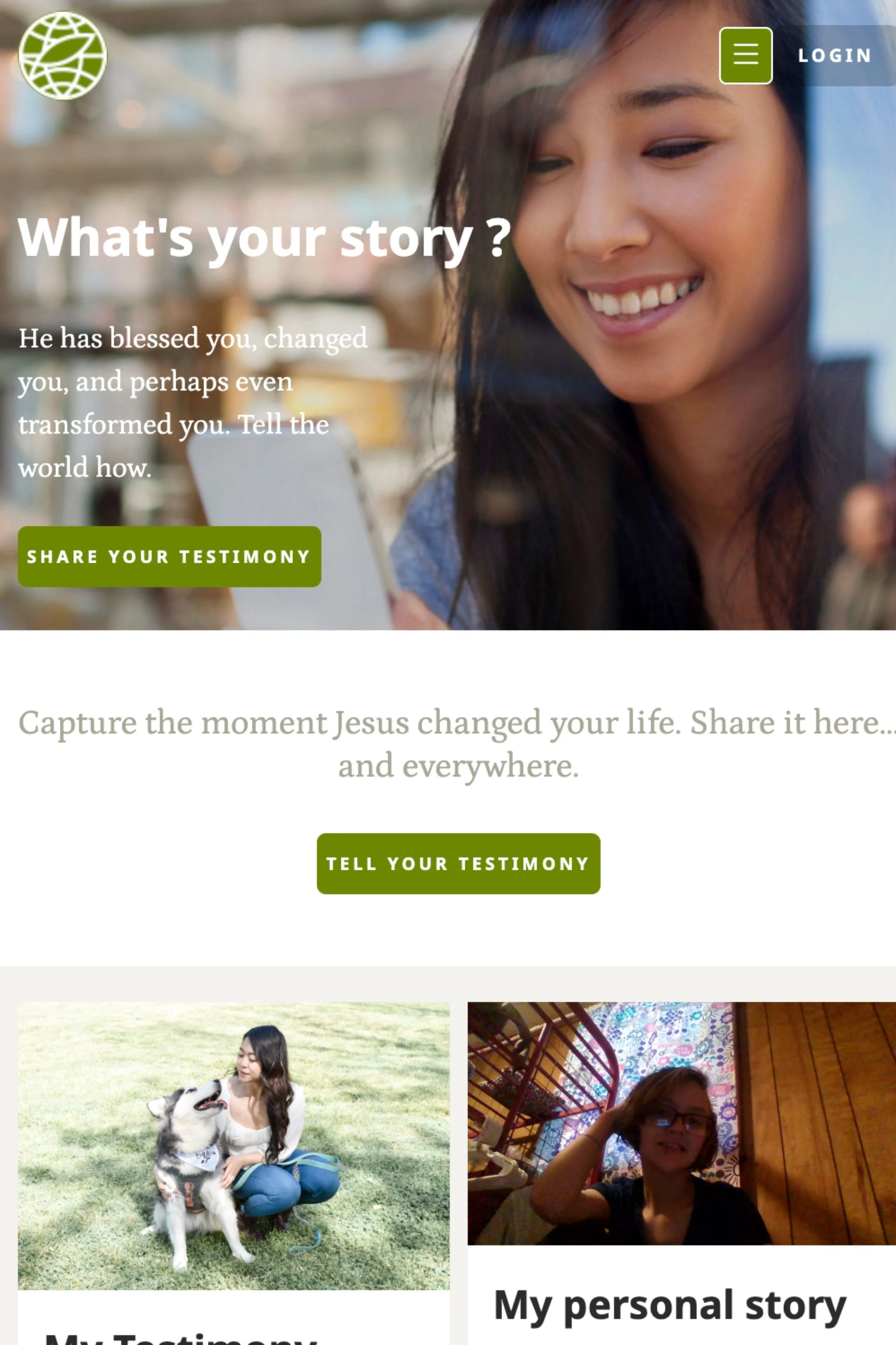 What's Your Story website