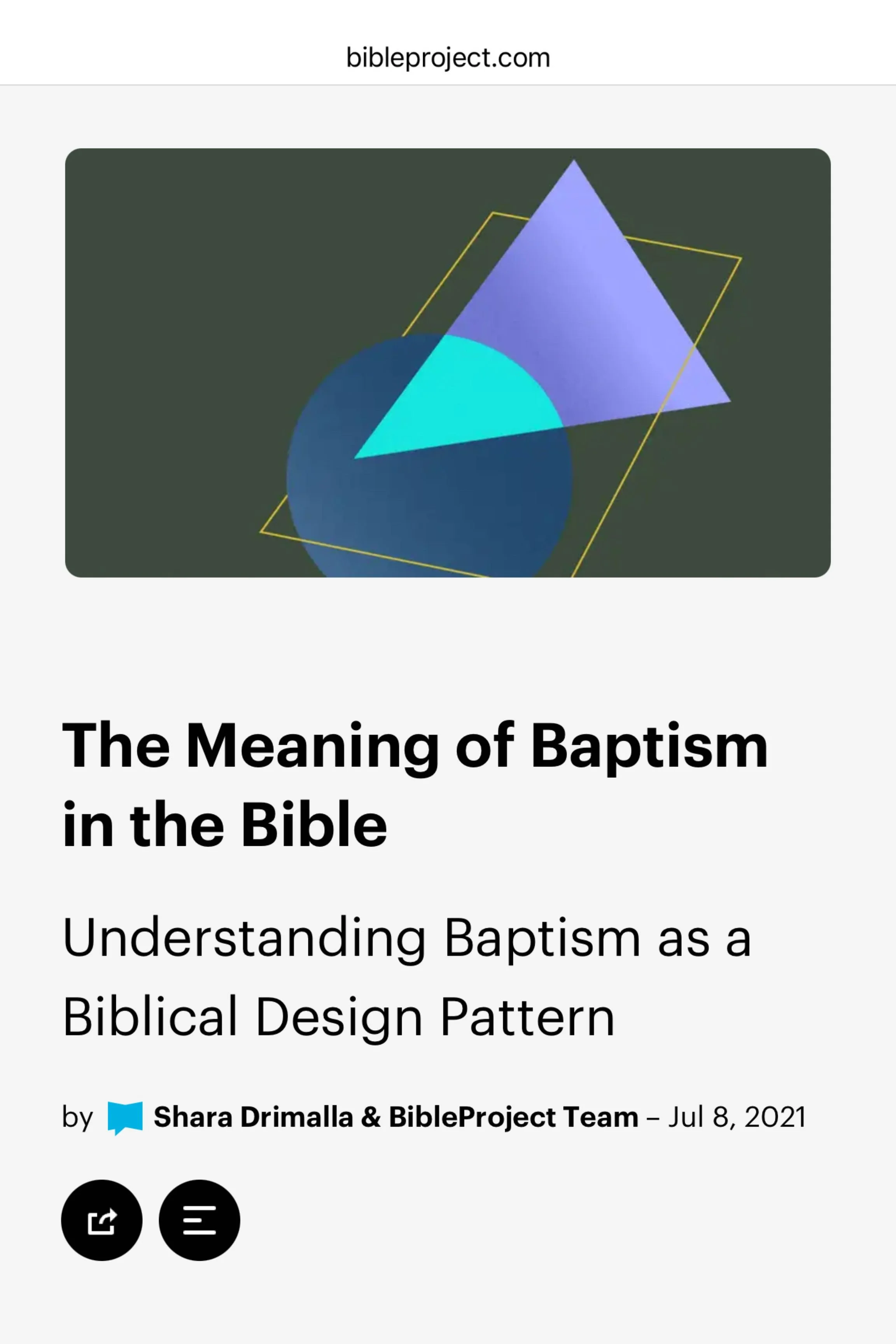 The Meaning of Baptism in the Bible