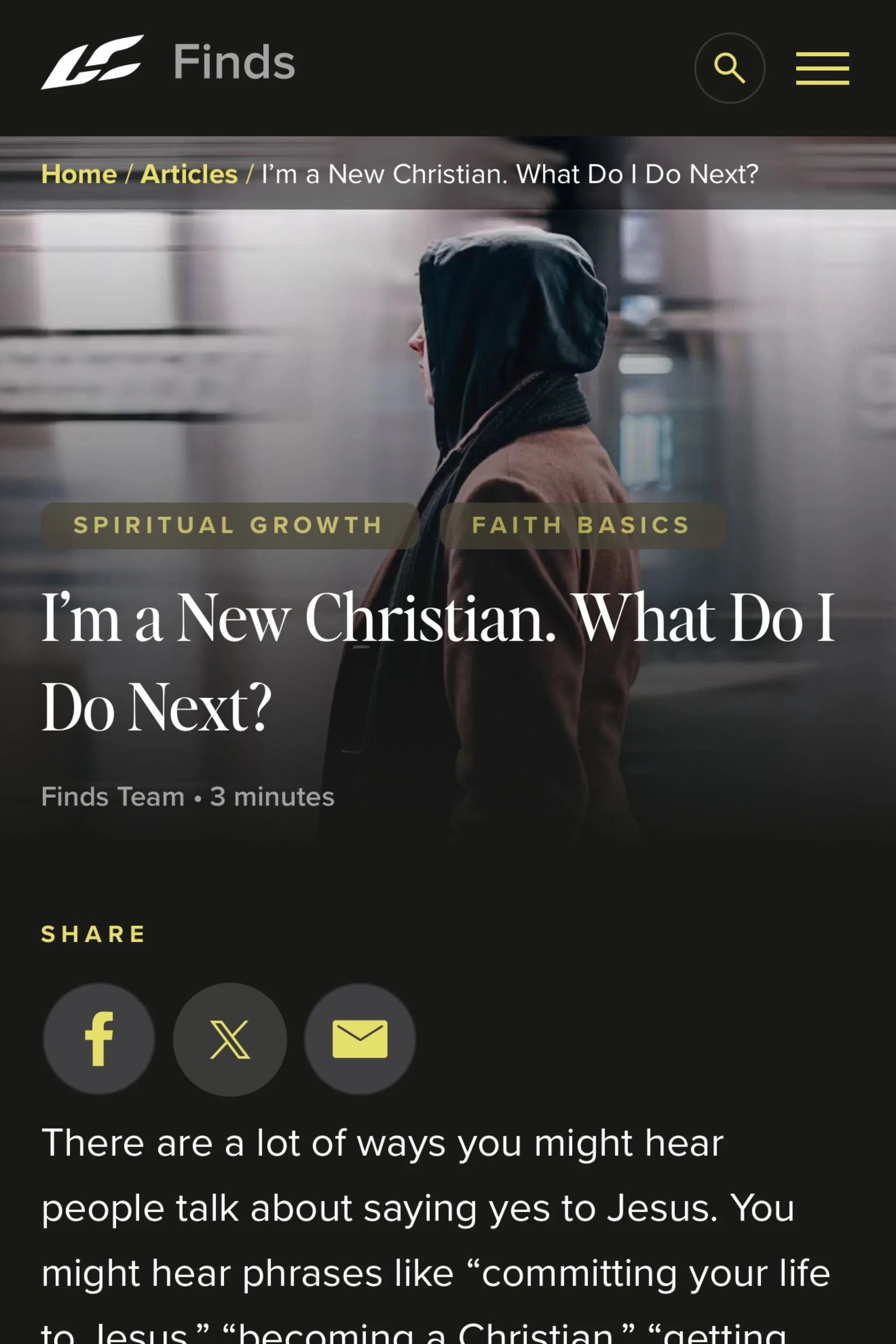 I’m a New Christian. What Do I Do Next? Article by Life.Church