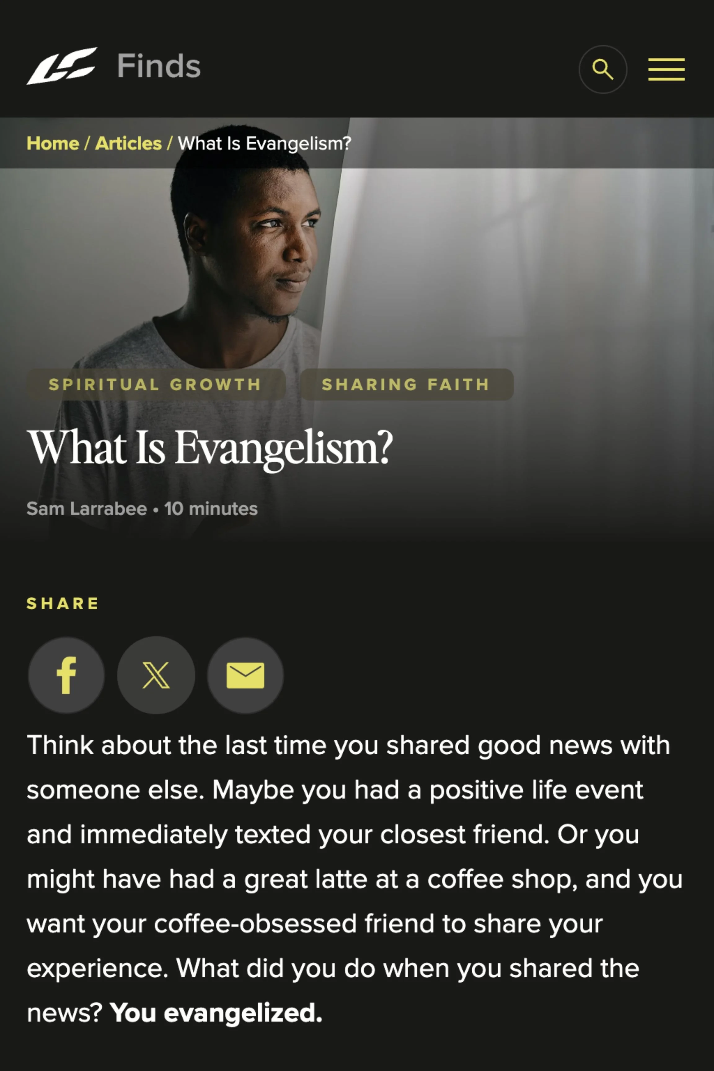 "What Is Evangelism?" by Sam Larrabee