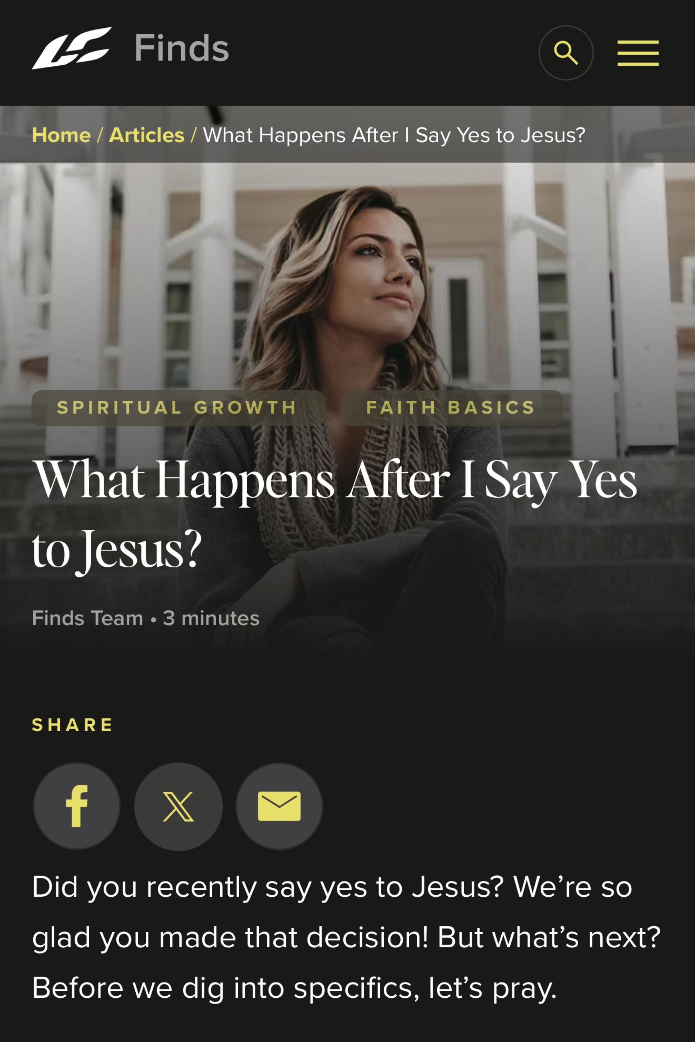What Happens After I Say Yes to Jesus?