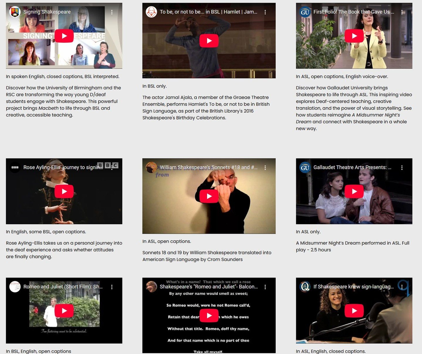 Curious about Shakespeare, but not sure where to start? 

ShakespeareSigns offers accessible pathways in &mdash; including resources, summaries, and links that can help make the work feel far less daunting.

Have a look through the website and see wh