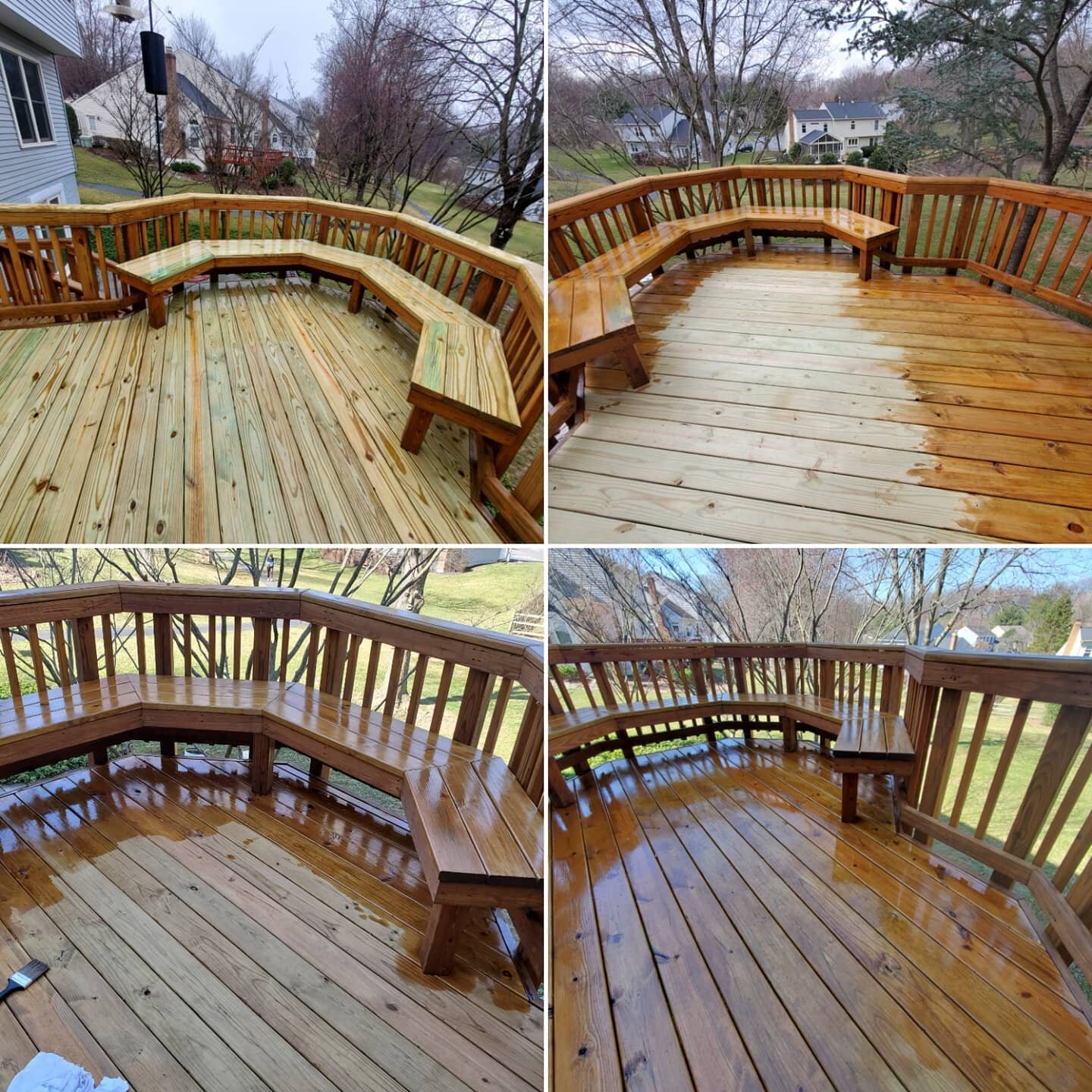 The Deck Dudes stages of Staining
Clean, 1st coat, 2nd coat, final
#thedeckdudes #springcleaning  #readyseal  #blendedcolor #satisfying  @readyseal