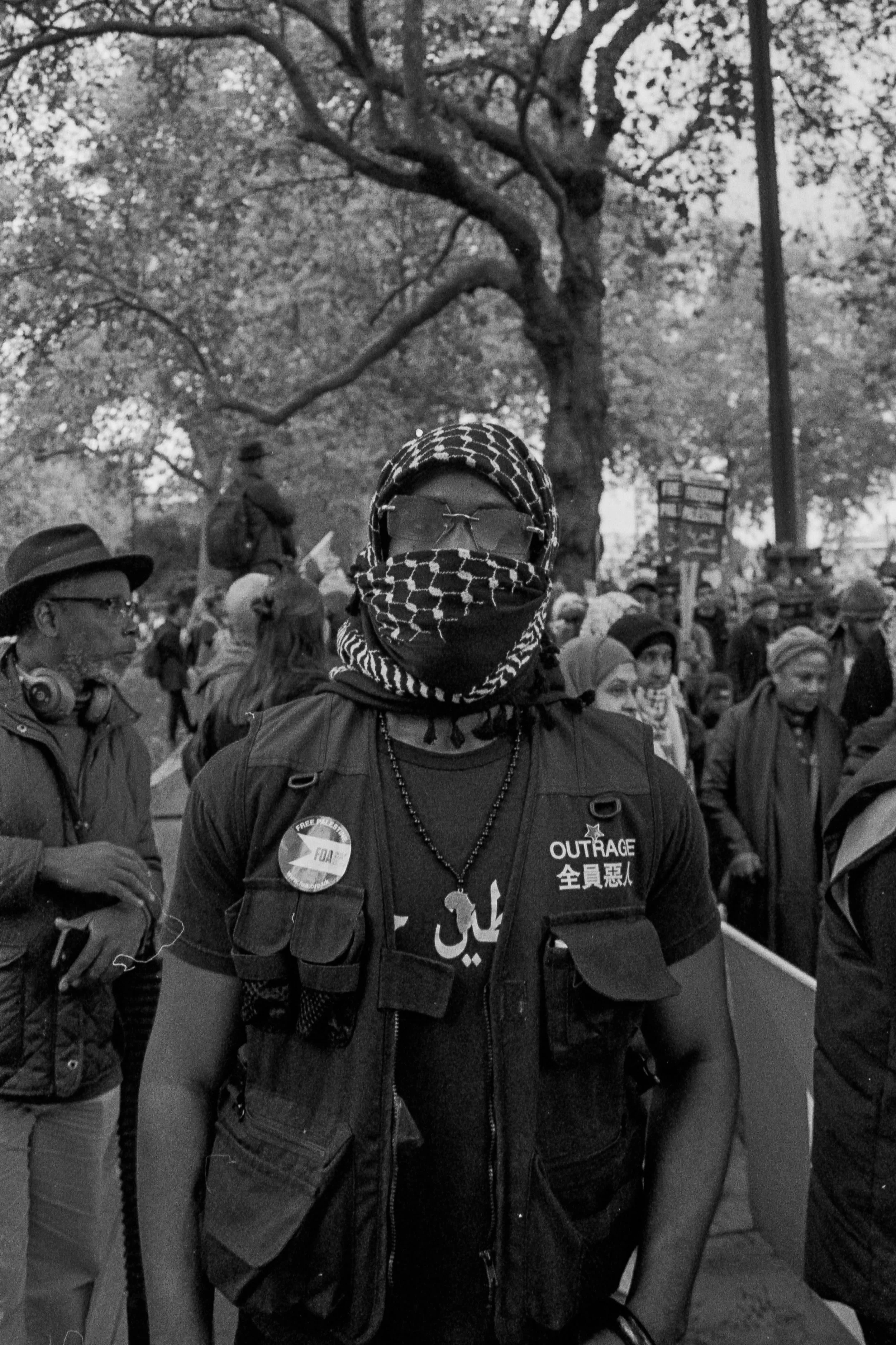 Portrait taken due to his clothing as it shows the multicultural support for the movement