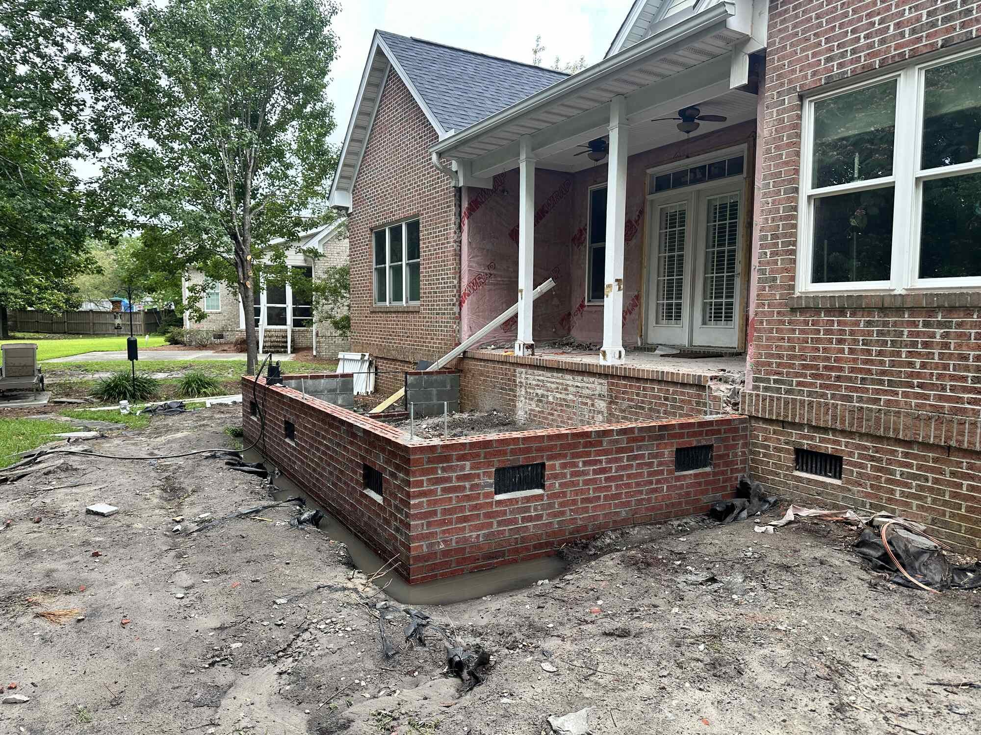 During — the back porch tying into the new foundation for the addition