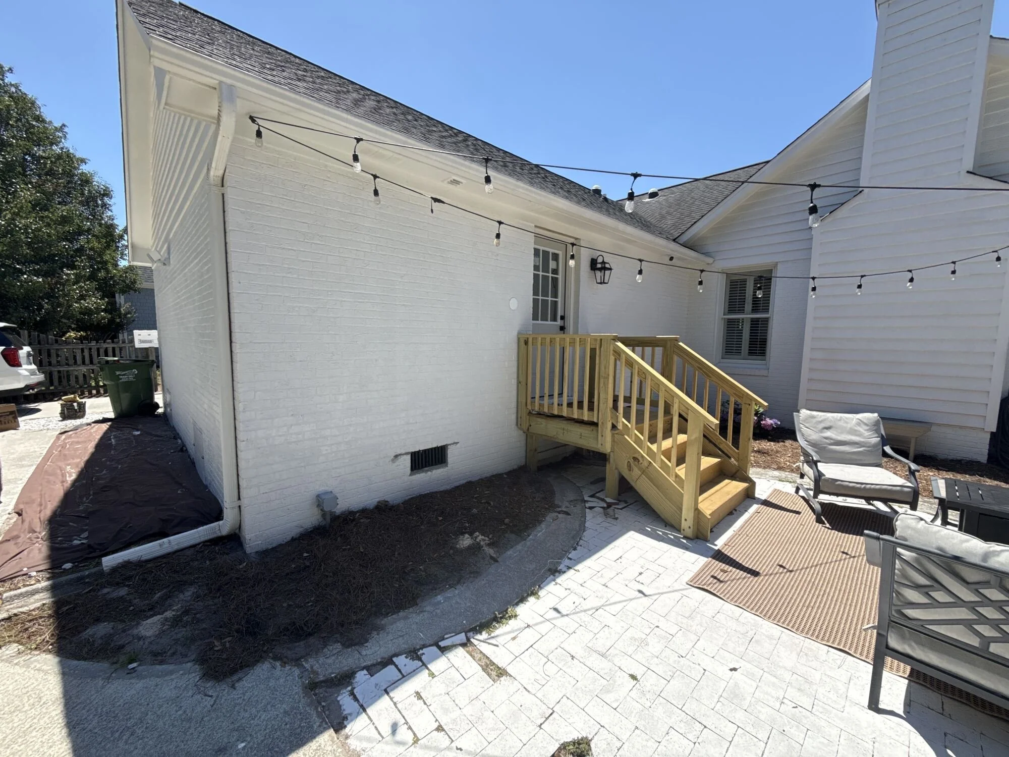 After — new side entry with steps and fresh paint