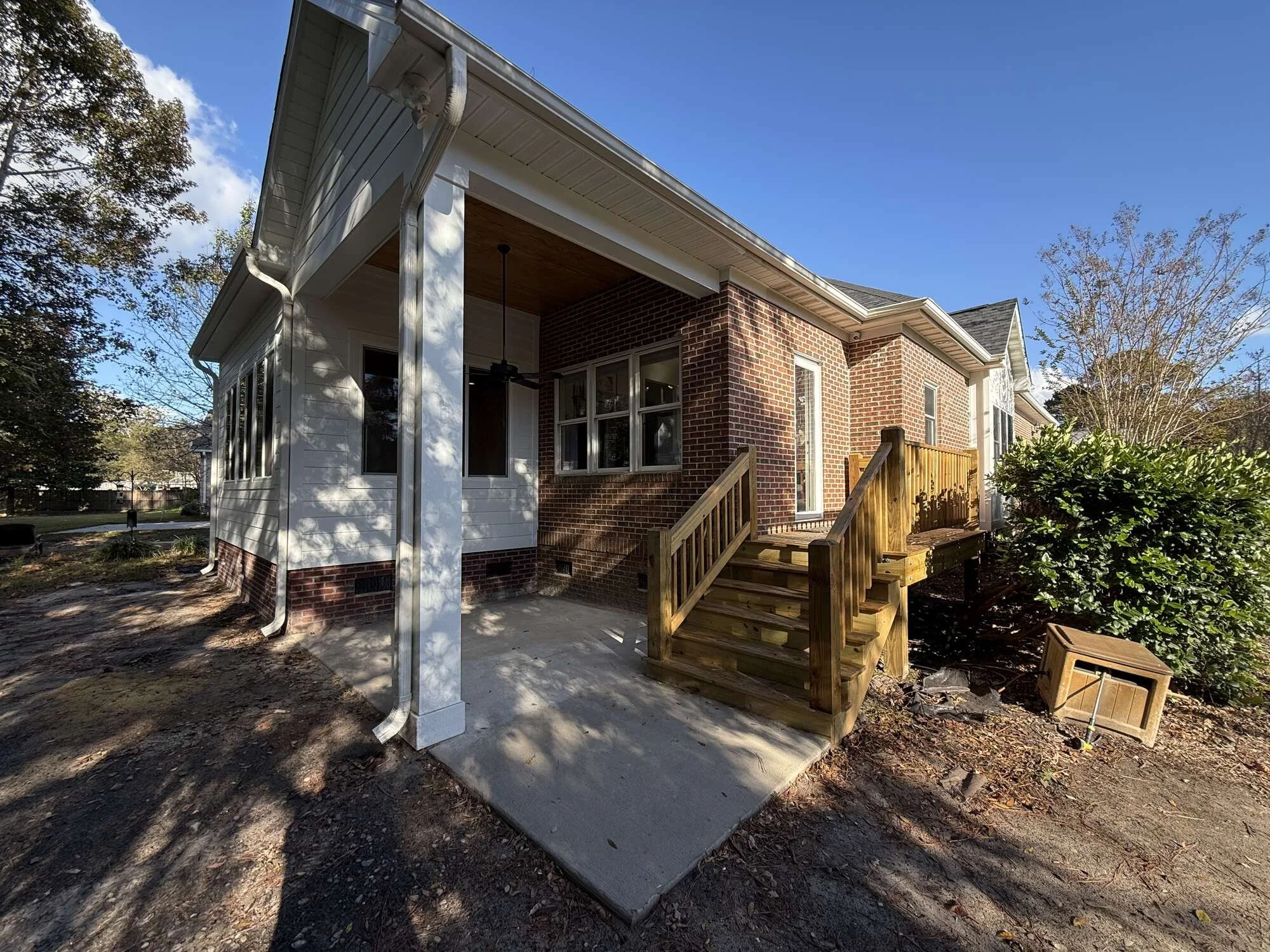 After — Added new covered porch with new side door entry