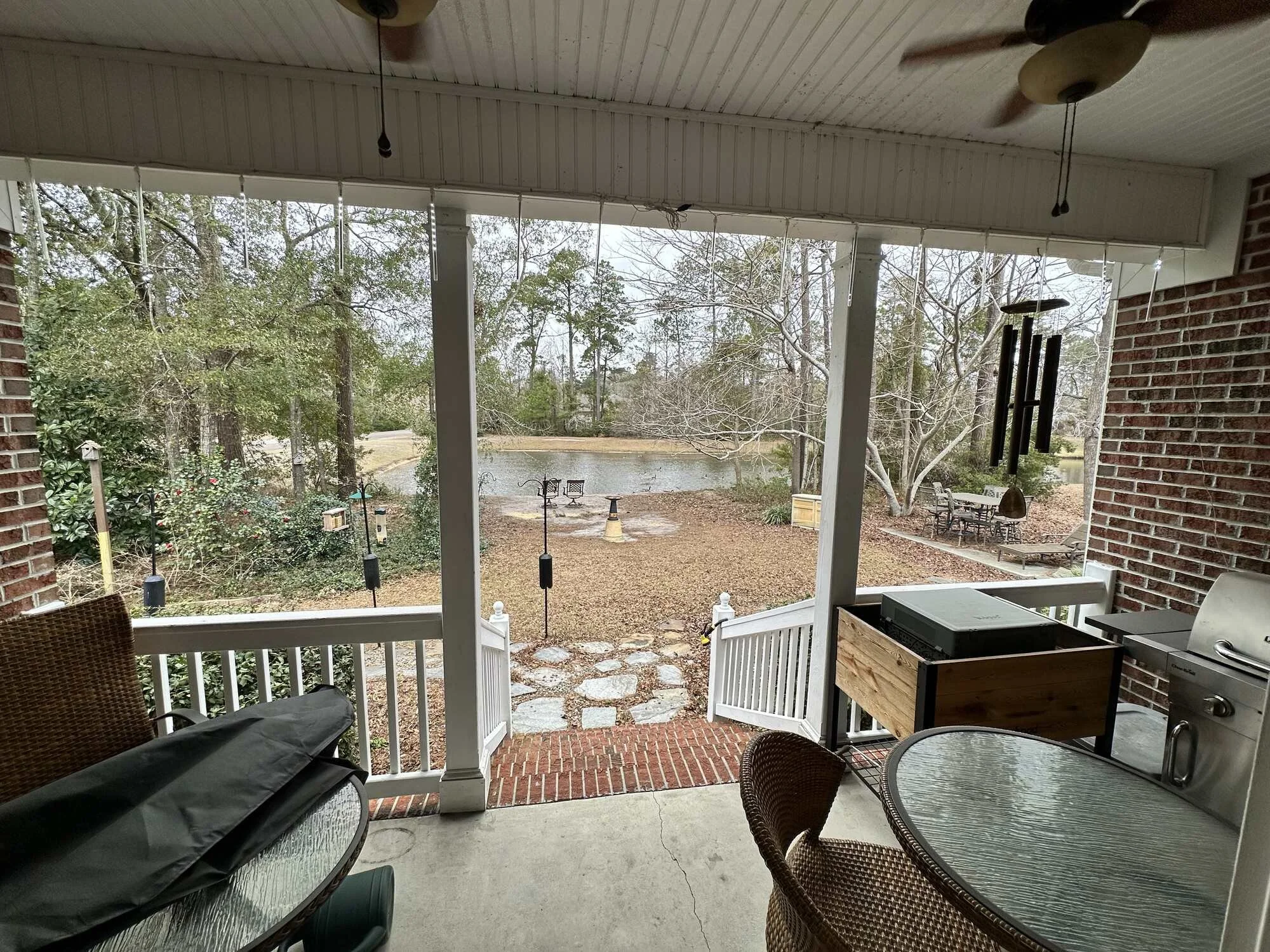 Before — the old porch, dark and closed in