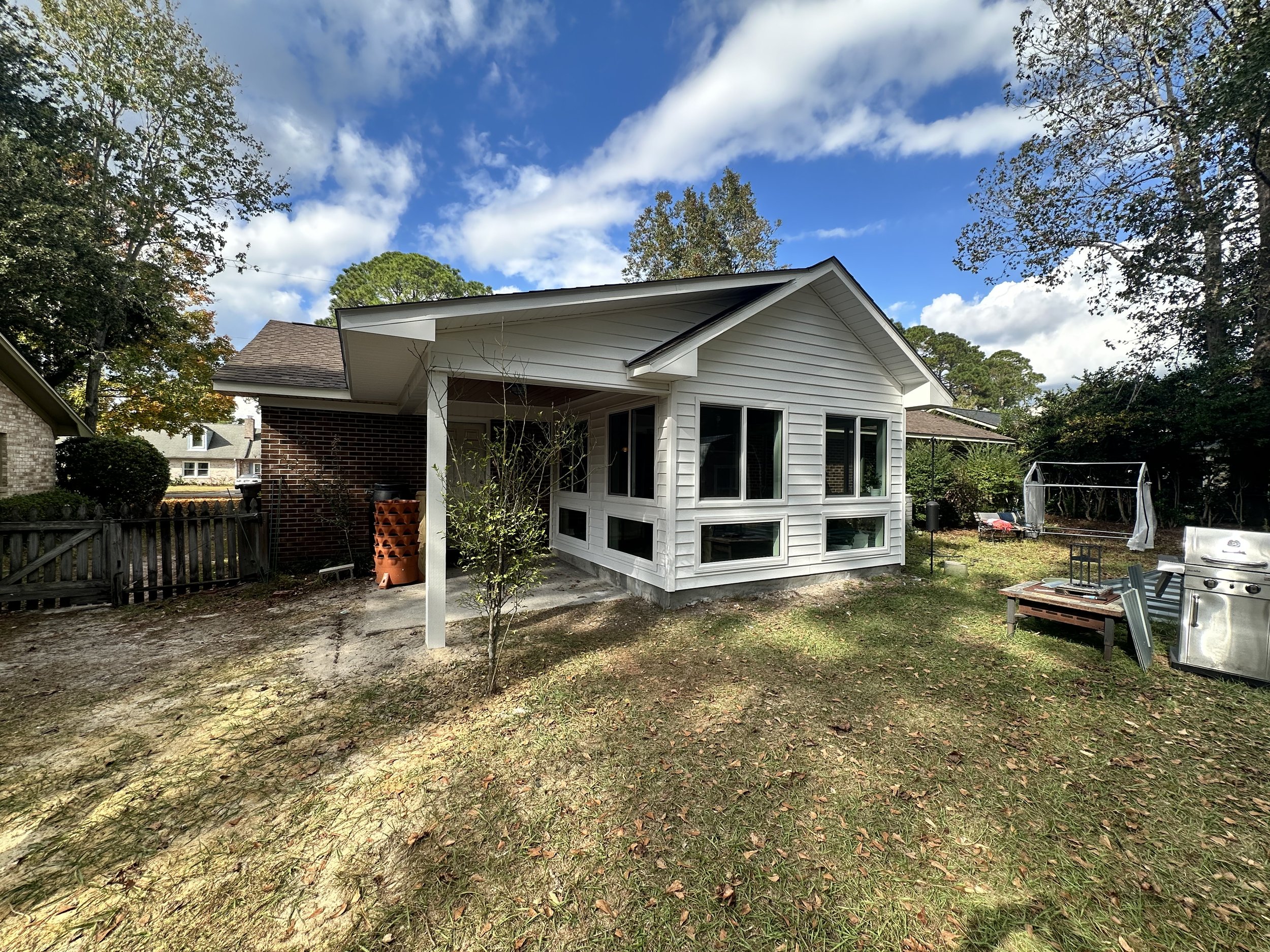 Sunroom addition outside view