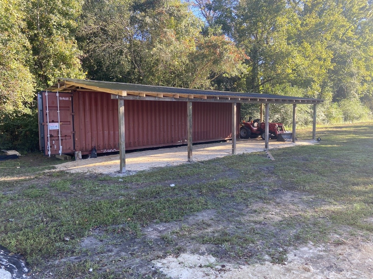 Shipping container barn