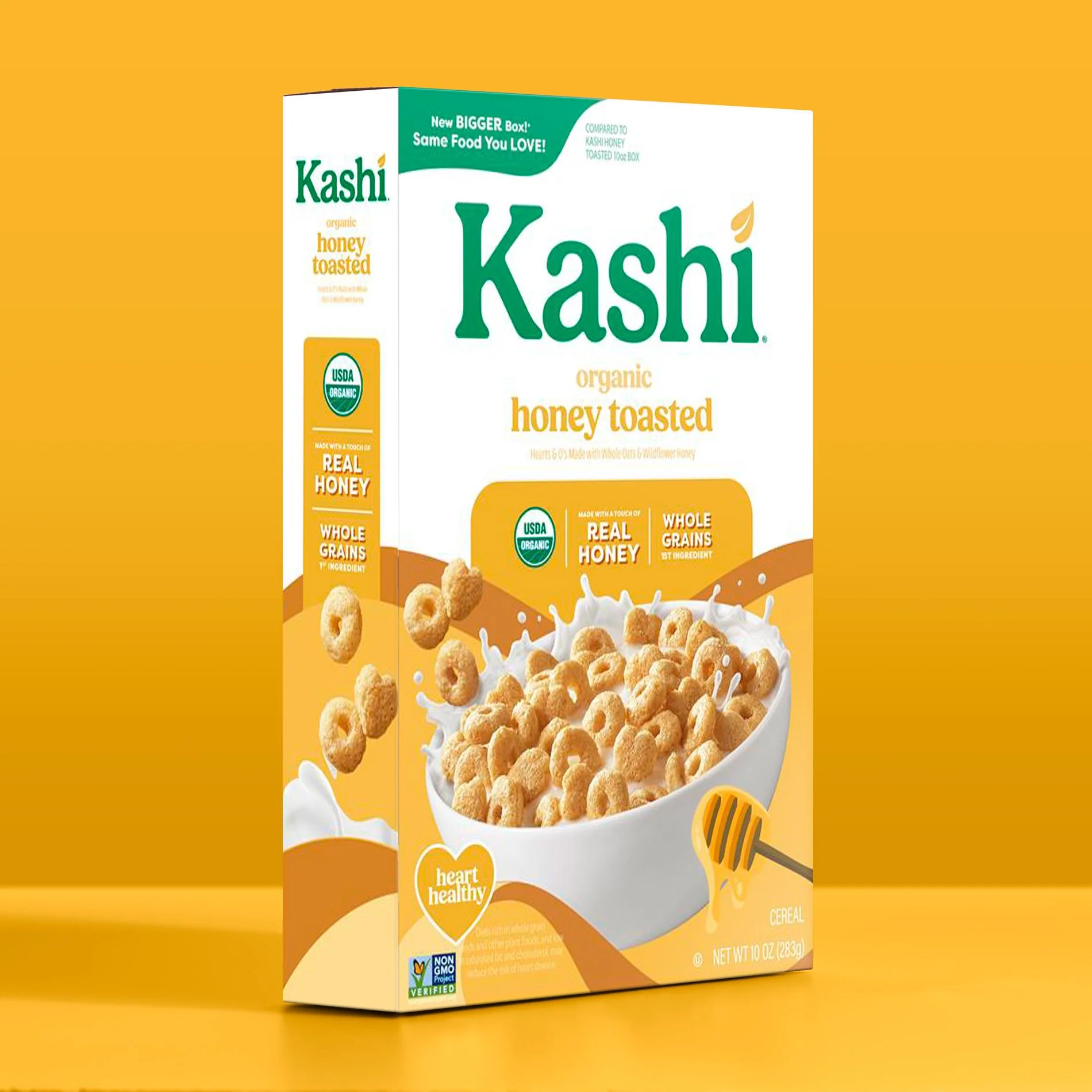 Kashi Honey Toasted Cereal Packaging photography for brand redesign - CPG Brand Photography