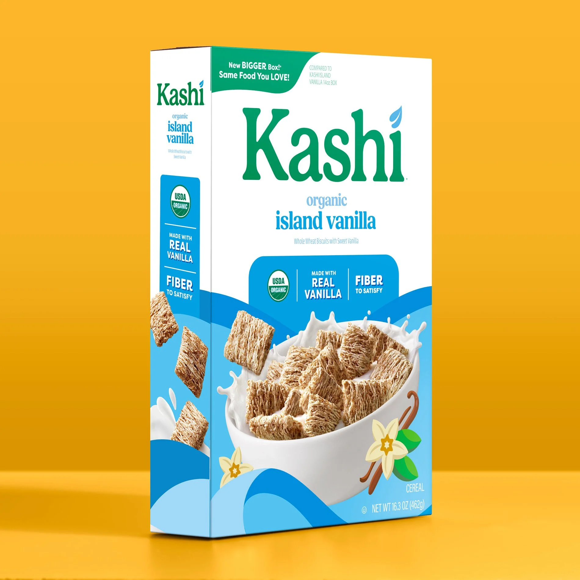 Kashi Island Vanilla Cereal Packaging photography for brand redesign - CPG Brand Photography