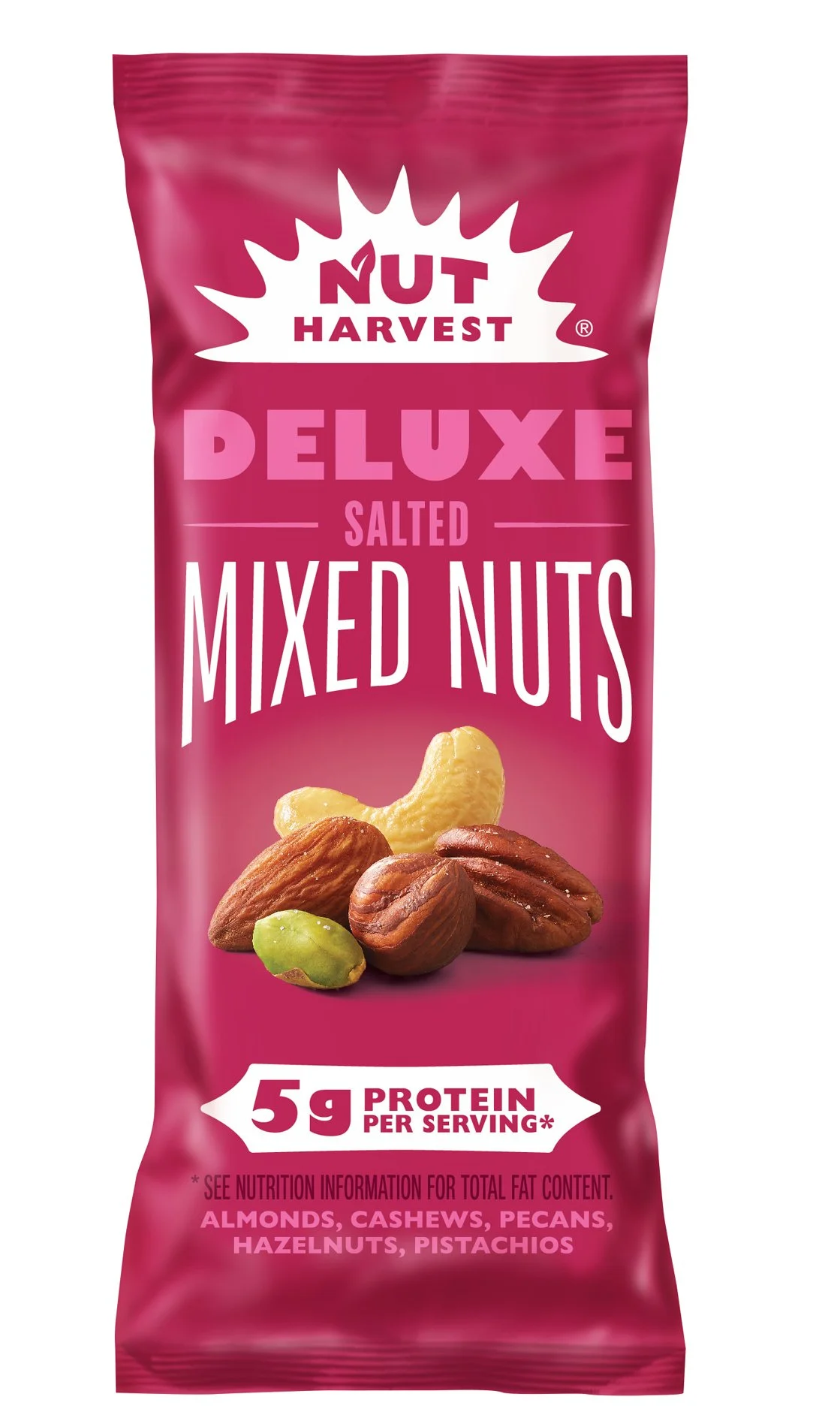 Nut Harvest Mixed Nuts packaging photography — snack product photography for CPG client