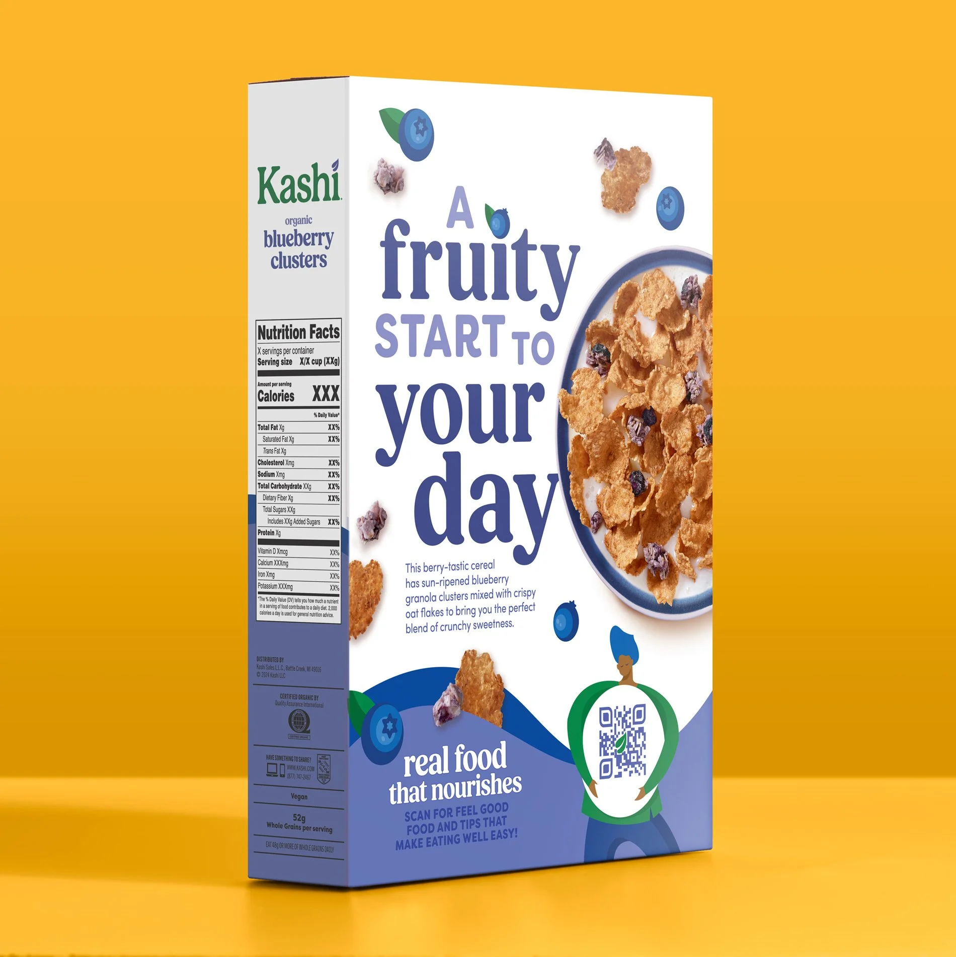 Kashi Blueberry Clusters back of pack Packaging photography for brand redesign - CPG Brand Photography