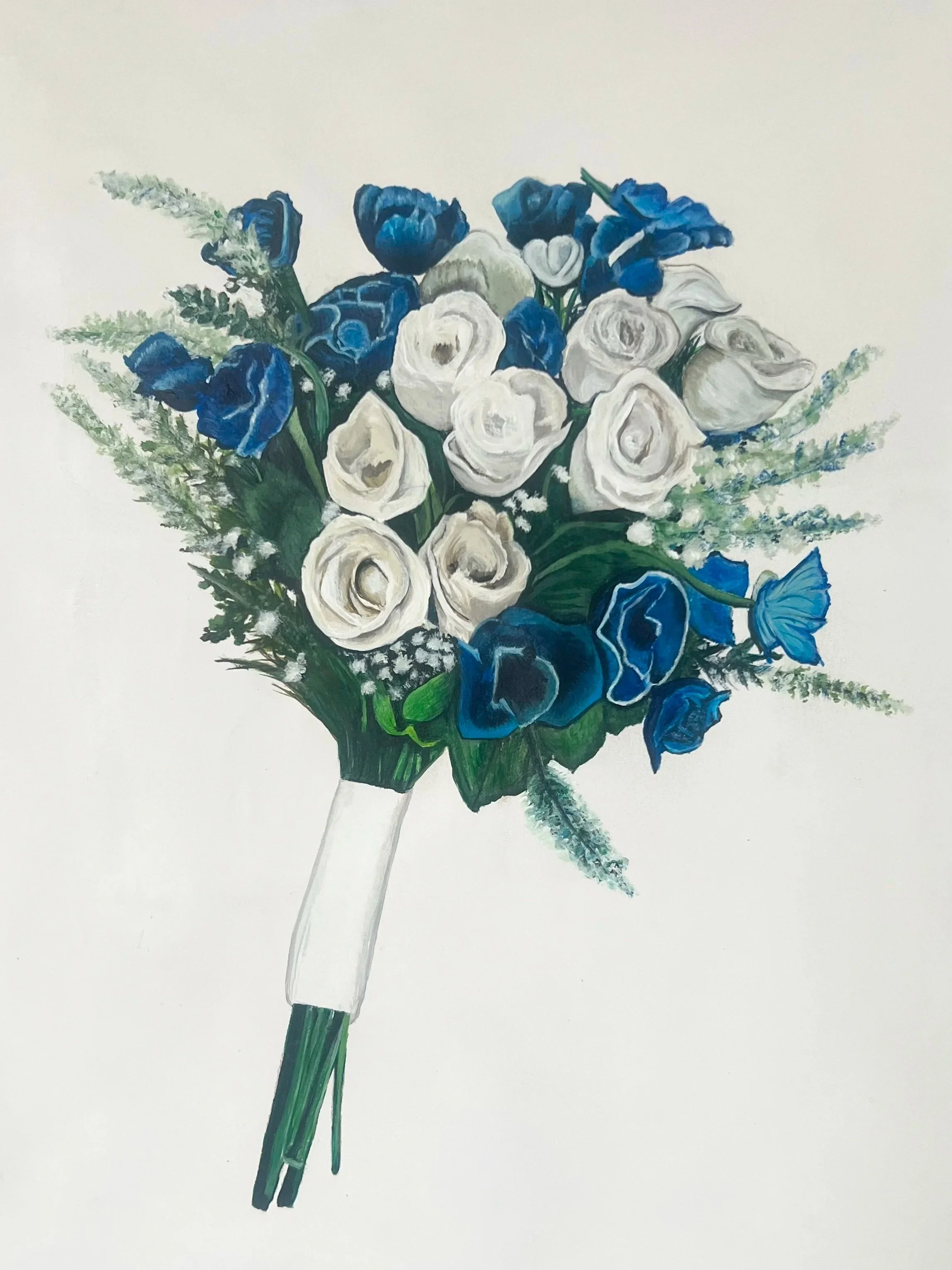 Print of Original Acrylic Painting- Wedding Bouquet