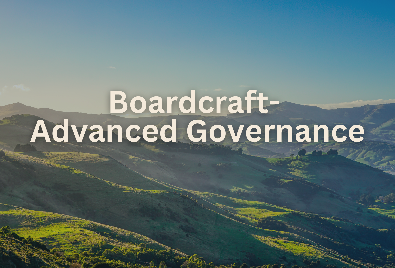 Advanced Governance – Governing for Greater Impact