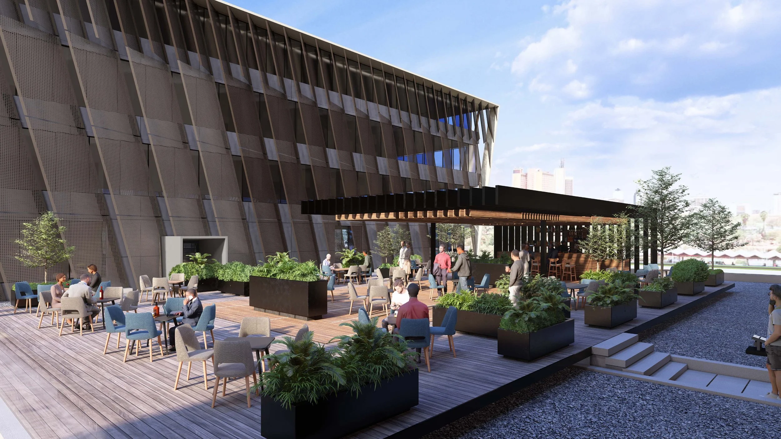A 3D Rendering of the HQ Kenya House Outdoor Space