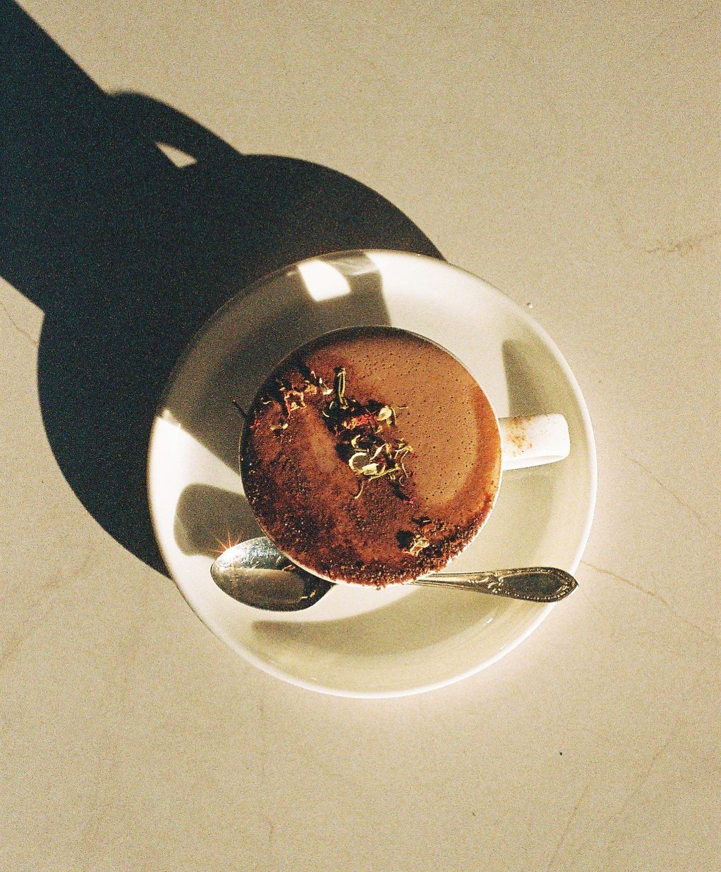 Ceremonial Cacao ✨

Supreme quality Chuncho Cacao @sacred_earth_medicine 
&amp; @superfeast Masons Mushrooms are blended on your choice of milk with Nutmeg &amp; Raw Local Honey. Topped with Cinnamon, Dark Chocolate &amp; Rose Petals. 

We are proud 