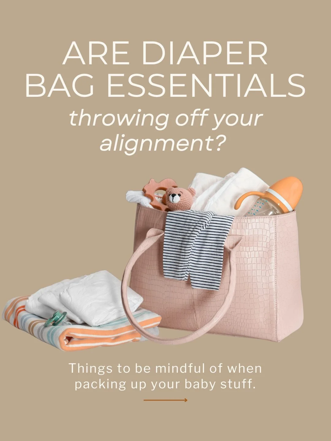 New mom life ➡️ carrying everything but the crib with you.

But did you know? A heavy or unevenly packed diaper bag can shift your posture and pull your spine out of alignment causing: 
- Shoulder and neck tension
- Hip imbalance from always carrying