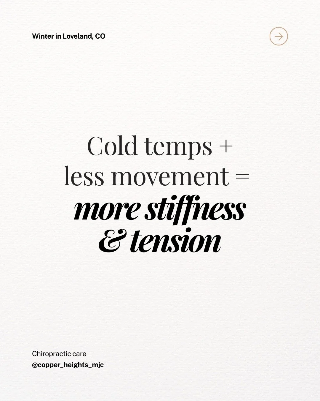Colorado winters often mean less movement, more tension, and routines that feel a little off. 

Regular chiropractic care helps families stay adaptable, resilient, and supported through the colder months &mdash; not just when pain shows up.

#chiropr