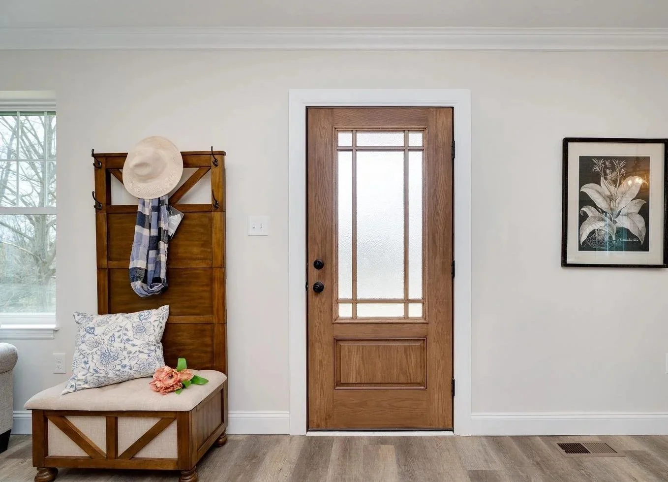 Oak front door on a past farmhouse that sold in Oley, PA