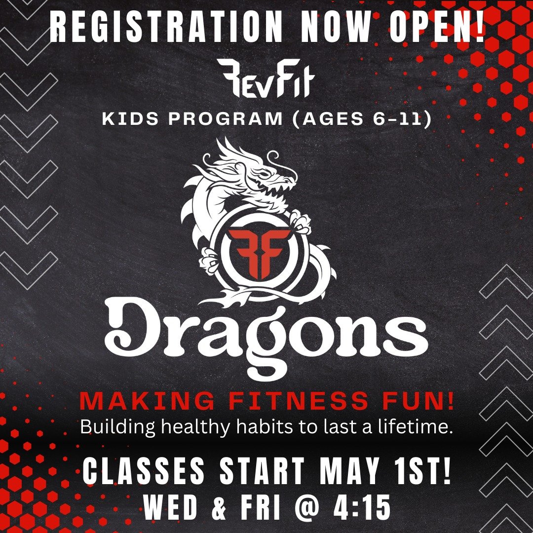 Exciting News! Registration is now open for our RevFit Dragons kids classes. Classes start May 1st. We'll have classes twice a week on Wed &amp; Friday @ 4:15.
Click the link in our bio to learn more and register today!

#kidsactivities #kidsfitness 