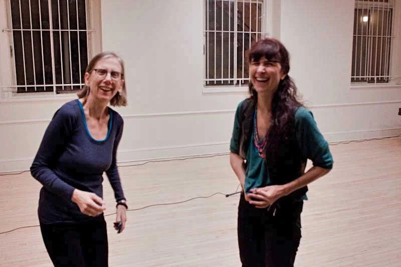 Barbara Henning & Martine Bellen at Barb's reading at The Poetry Project, photo by Mook, February 29, 2012.