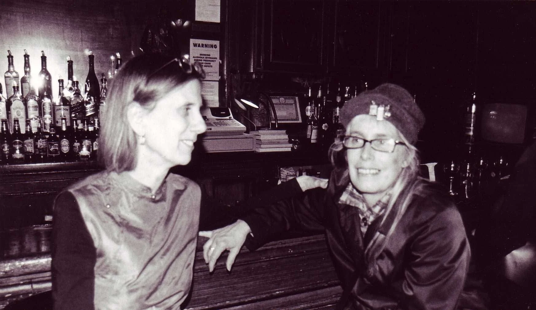 Sally Young and Barb at book party at KGB for "You, Me, and the Insects," April 2005.