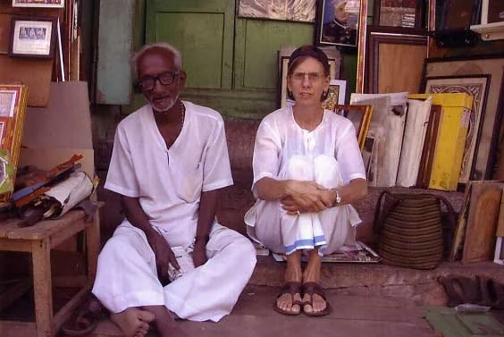 Barbara in Mysore market, India, 2001.
