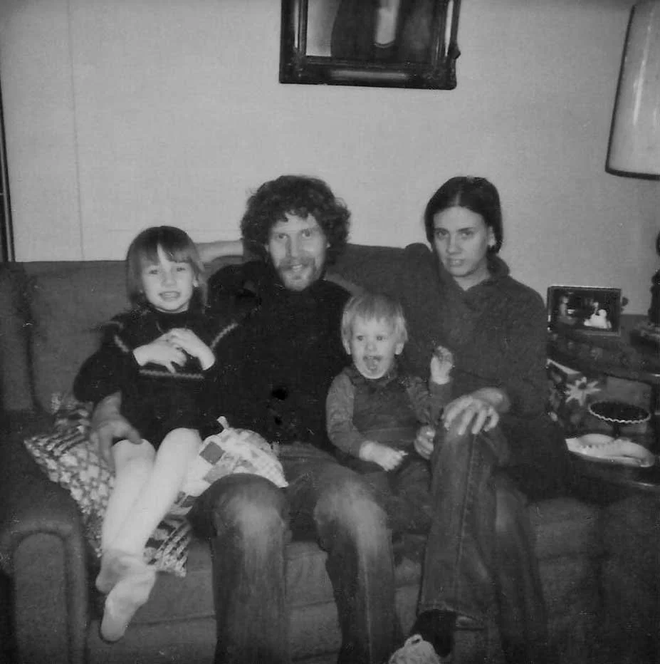 Linnee, Allen Saperstein, Michah, Barb, photo by Peter Werbe, 1980.