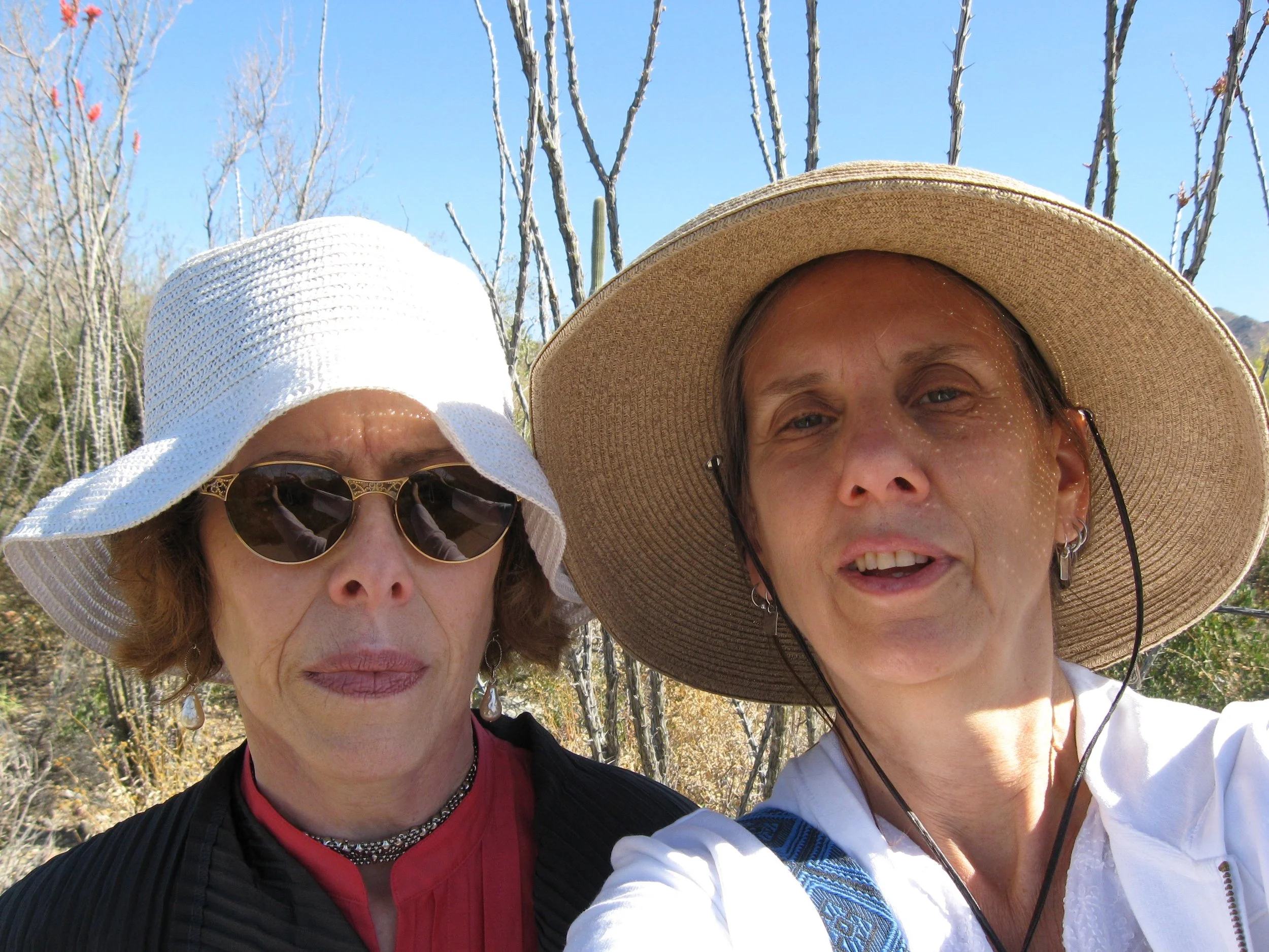 Leslie Scalapino and Barbara at the Desert Museum in Tucson, May 4, 2008 