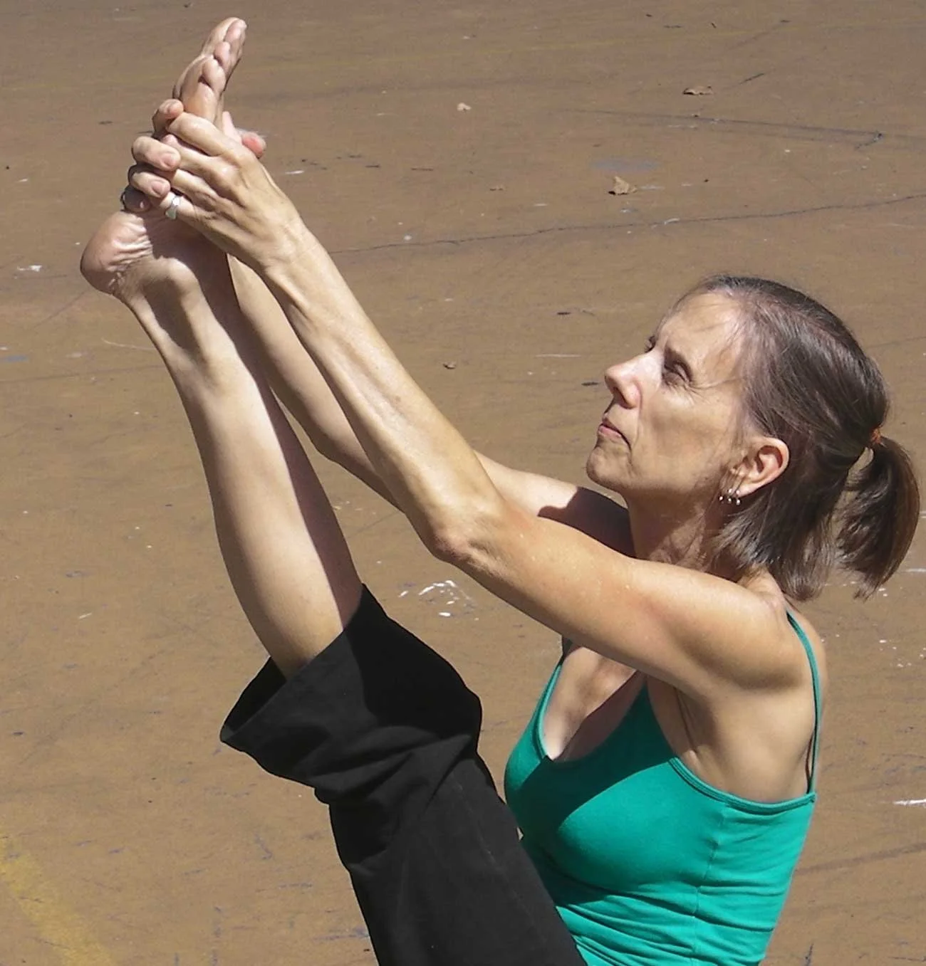 Barbara doing yoga, Photo by Dumisani Kambi Shamba, September 9, 2012.