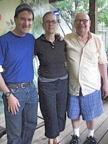 Reading at 6th Street Garden, Cliff Fyman, Barb, Bill Kushner, June 21, 2010.