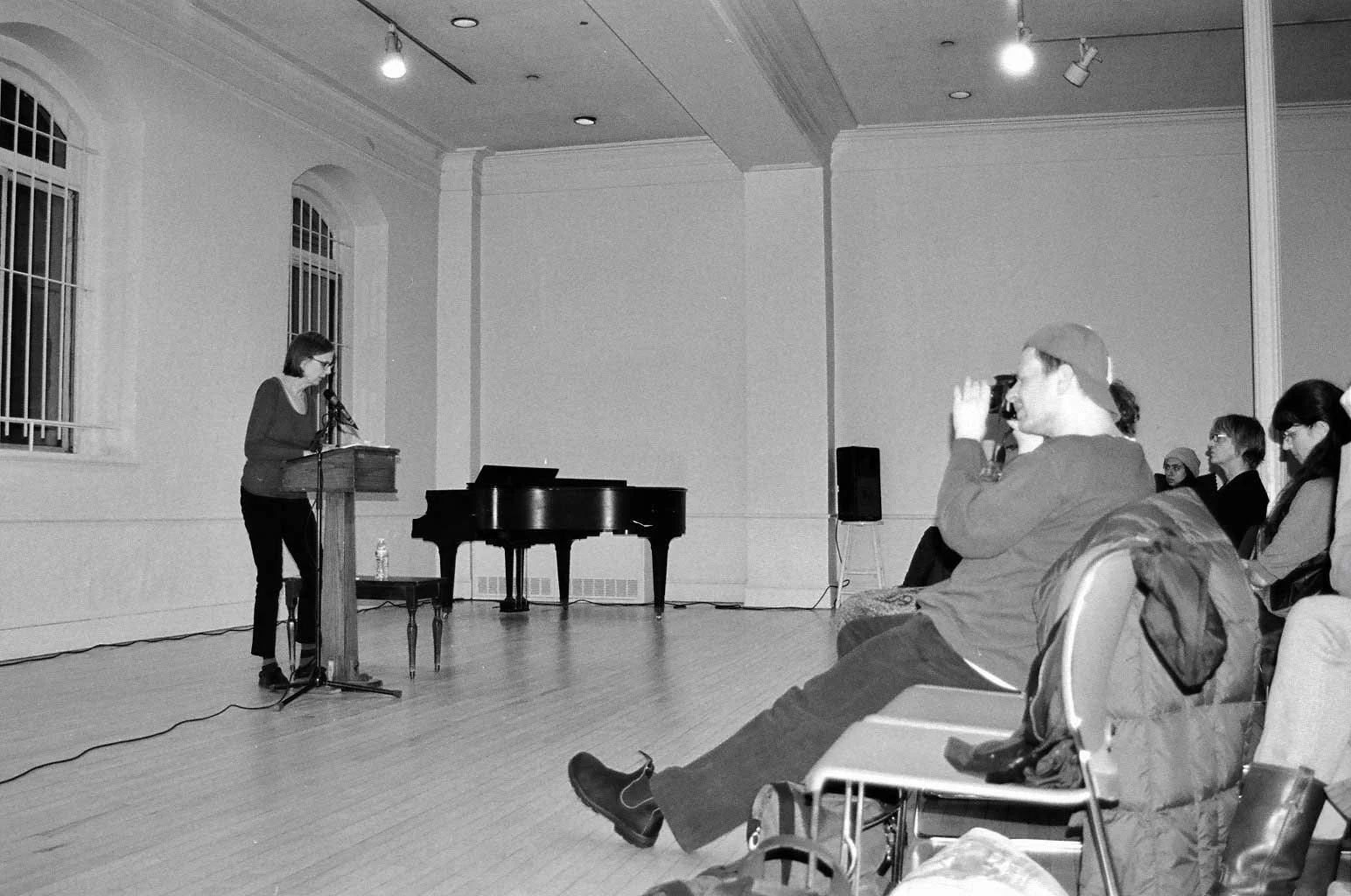Barbara and Michah Saperstein at Barb's reading at The Poetry Project, photo by Cliff Fyman, February 29, 2012.