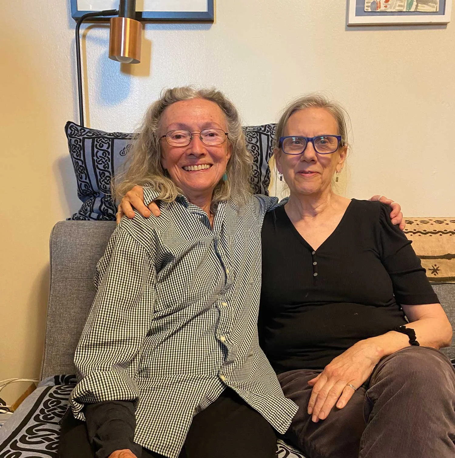 Maureen Owen and Barbara Henning, Poets on the Road book party, Photo by Mook, May 26, 2023.