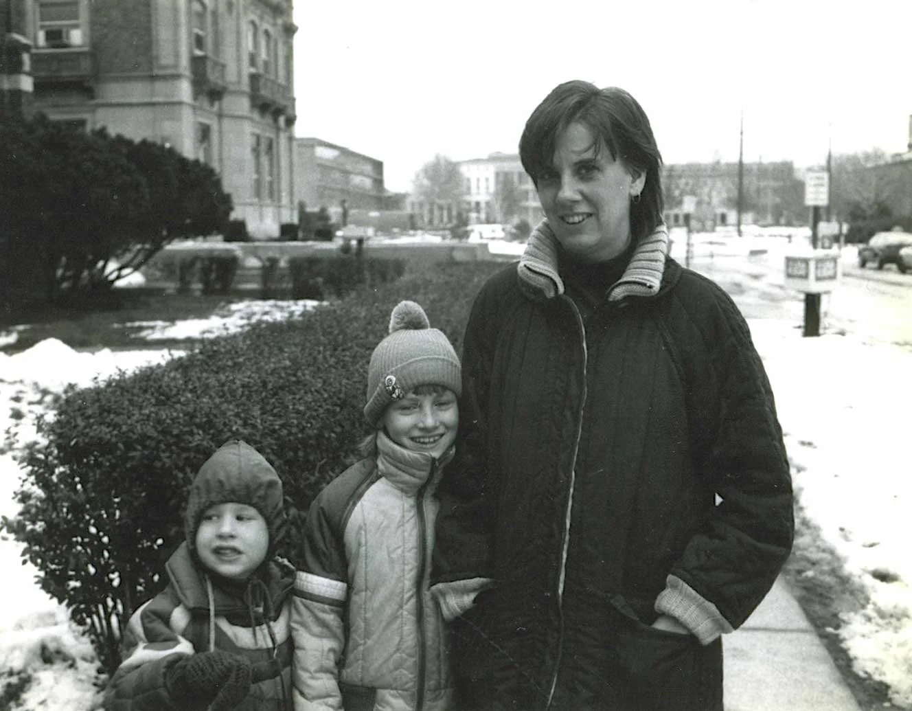 Michah, Linnee, and Barbara In Detroit before moving to NYC, photo by Allen Saperstein, 1983.