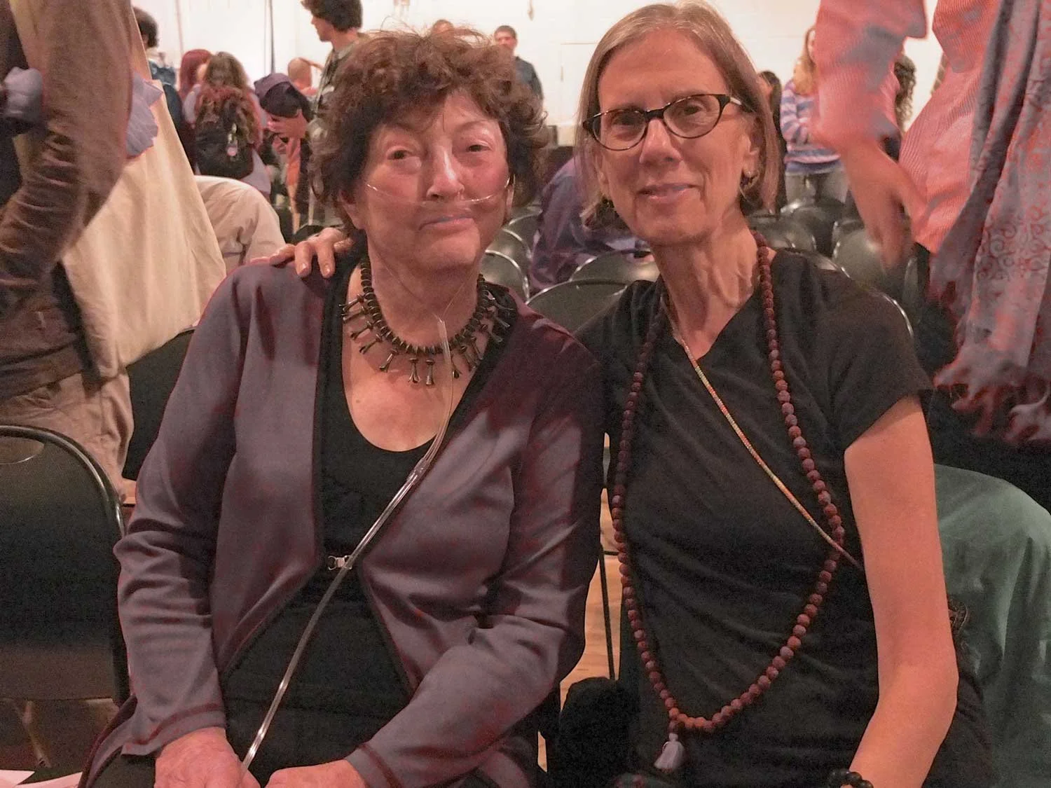 Bobbie Louise Hawkins and Barbara at Naropa Summer Writing Program, Boulder, CO, July 8, 2012.