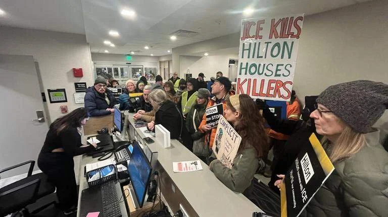 Hilton Action: National Day of Solidarity with Ice Out of MN and Everywhere!