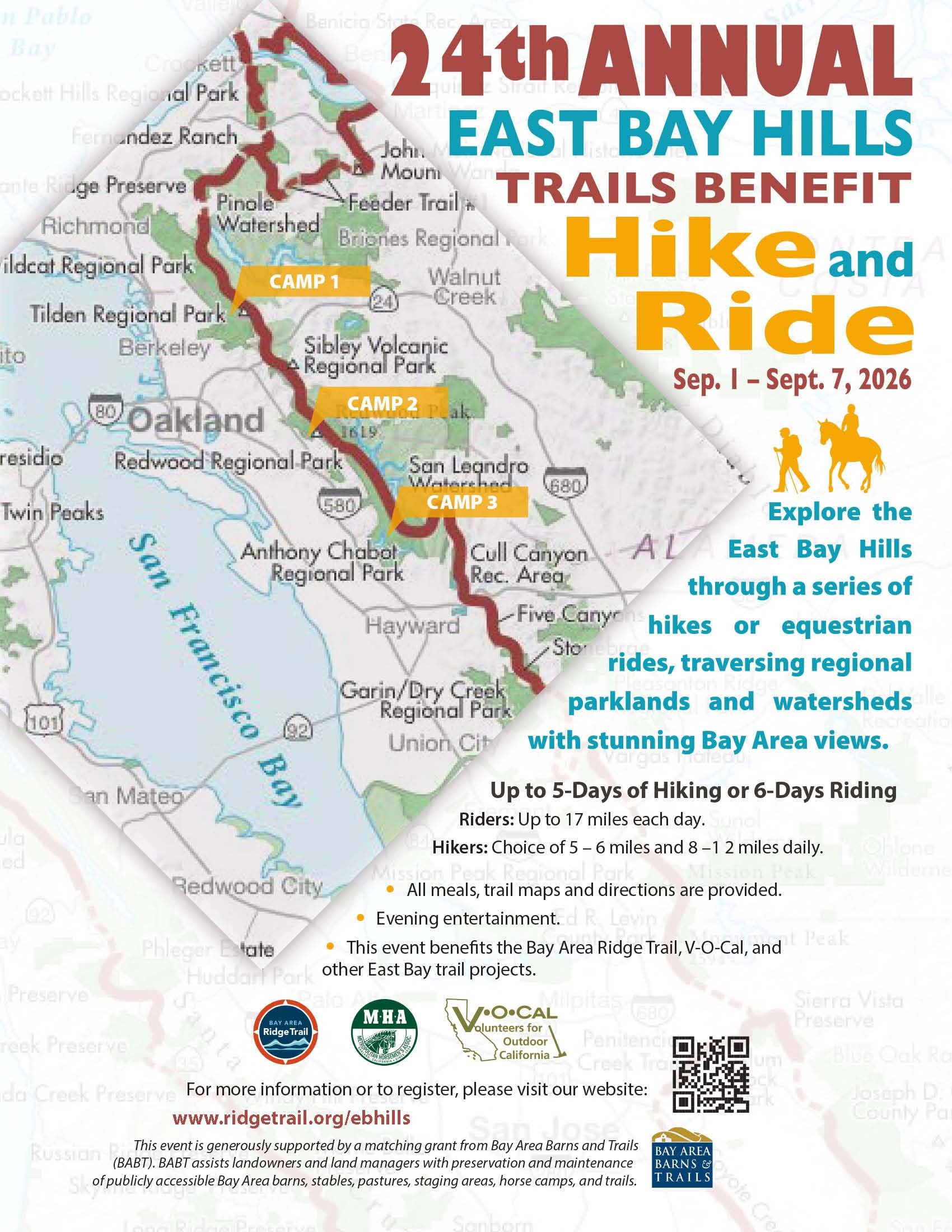 Bay Area Ridge Trail - East Bay Hills 5 Day Hike & Ride