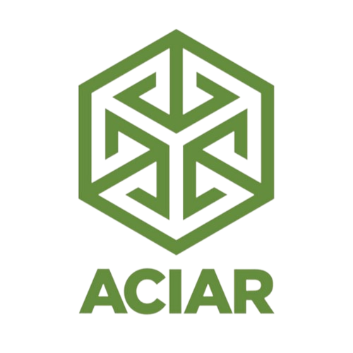 Green and white geometric logo with "ACIAR" text underneath